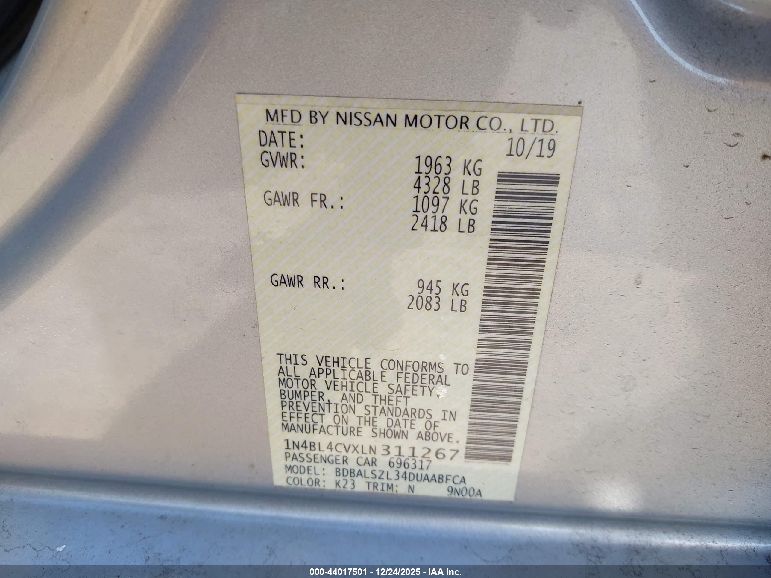 NISSAN ALTIMA image 9