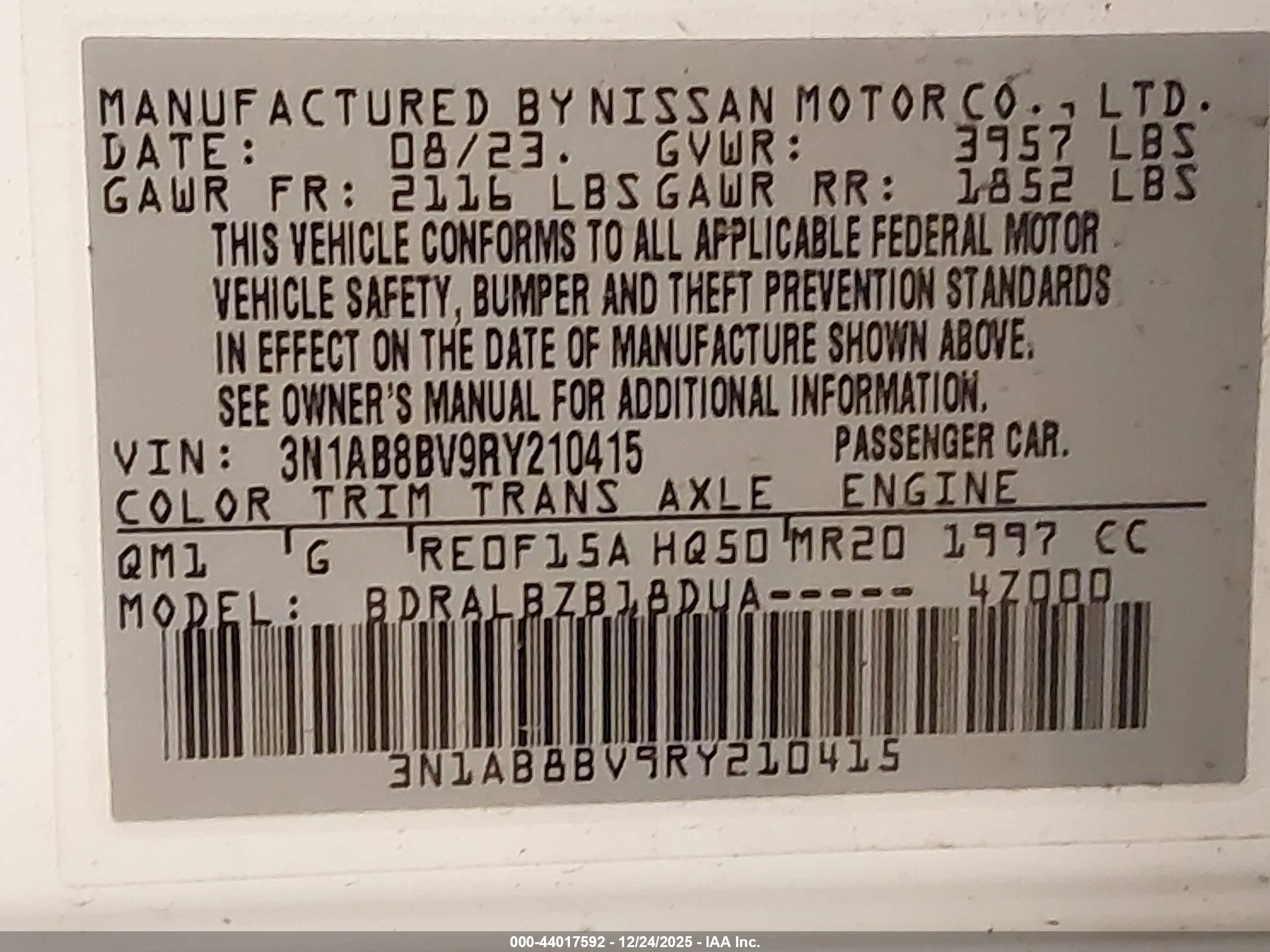 NISSAN SENTRA image 9