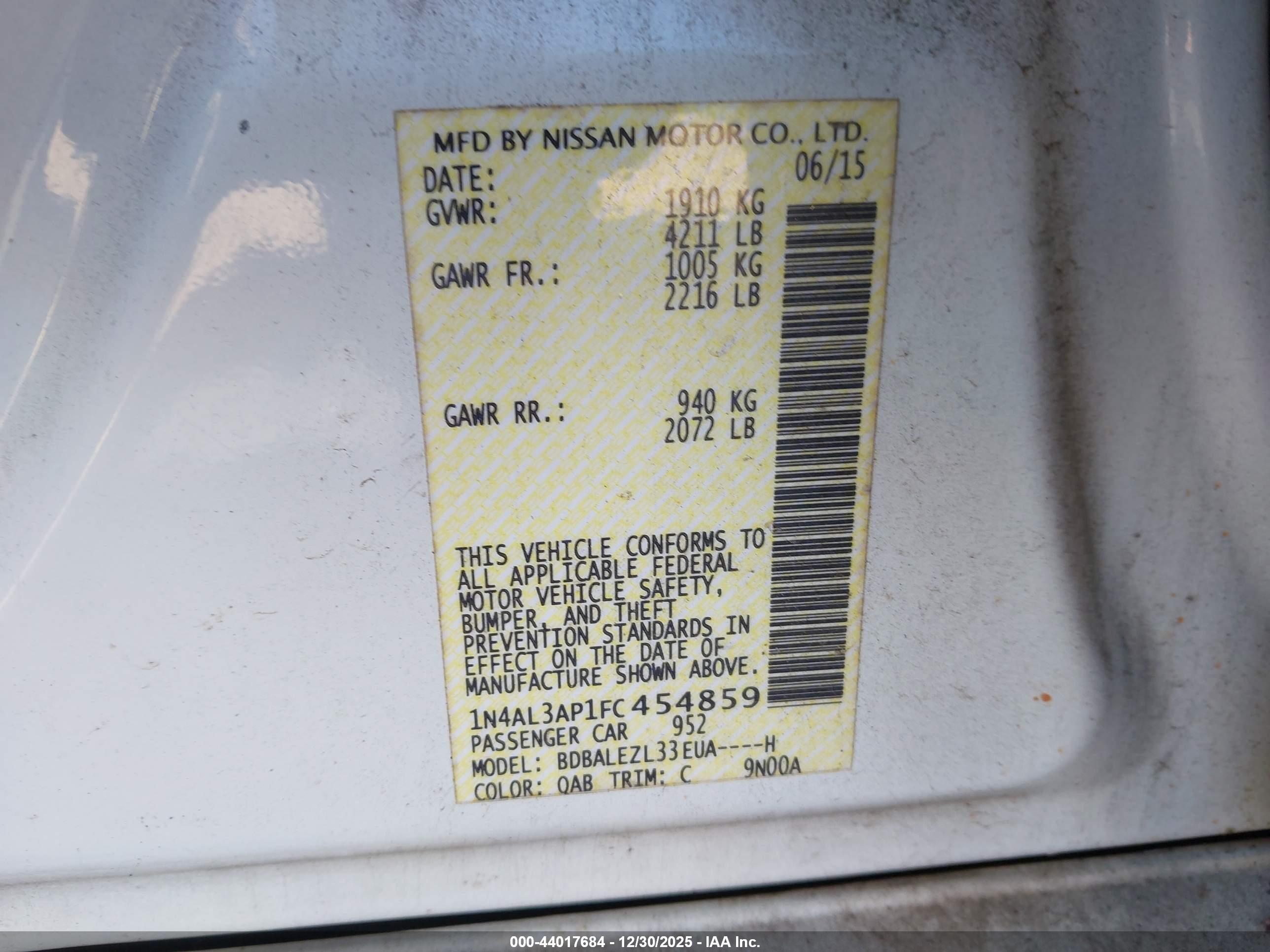 NISSAN ALTIMA image 9