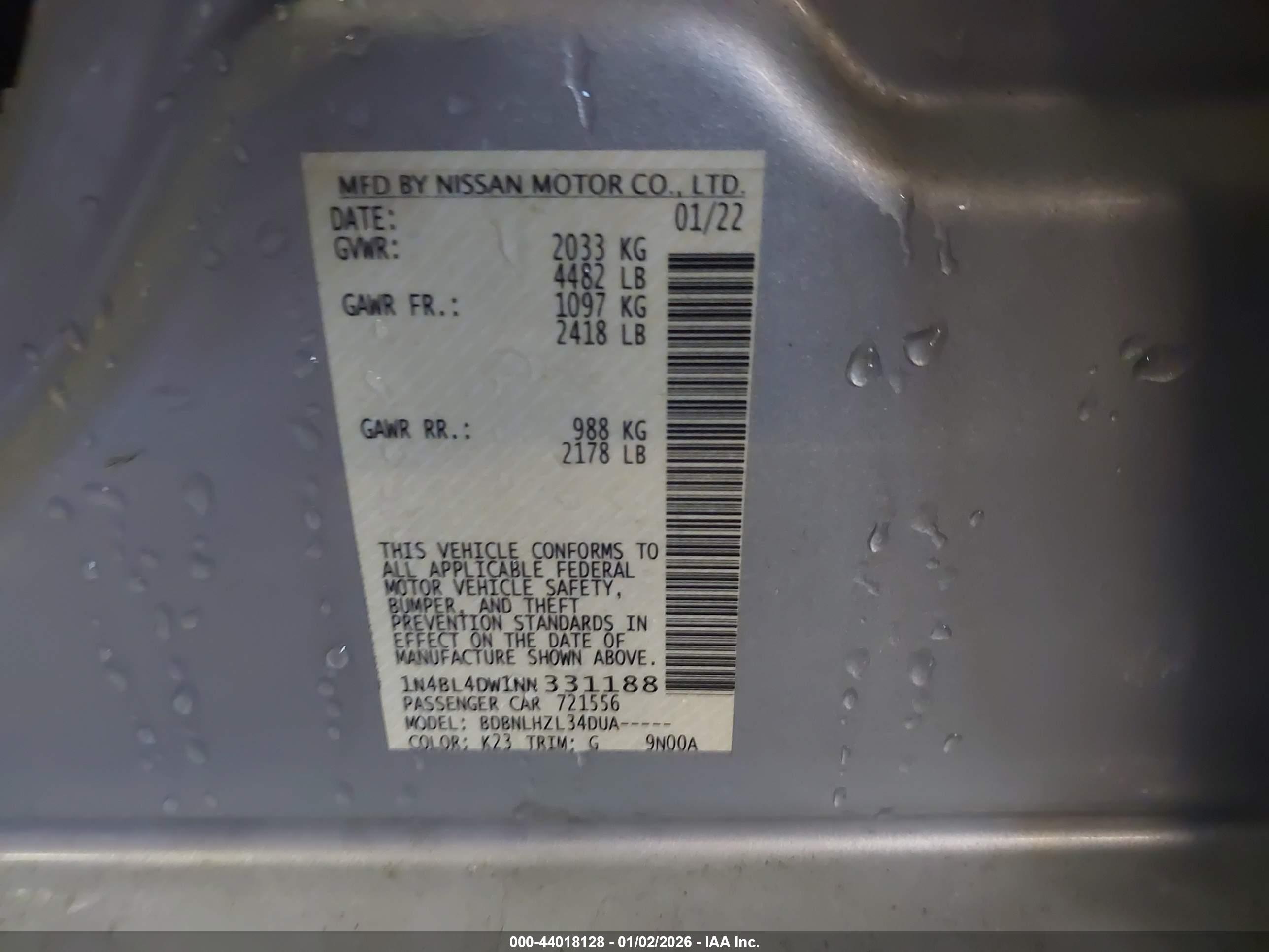 NISSAN ALTIMA image 9