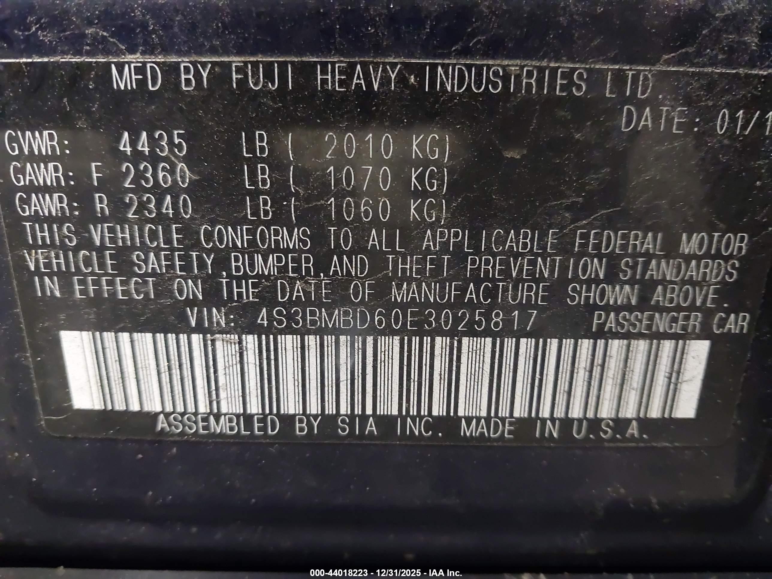 SUBARU LEGACY image 9