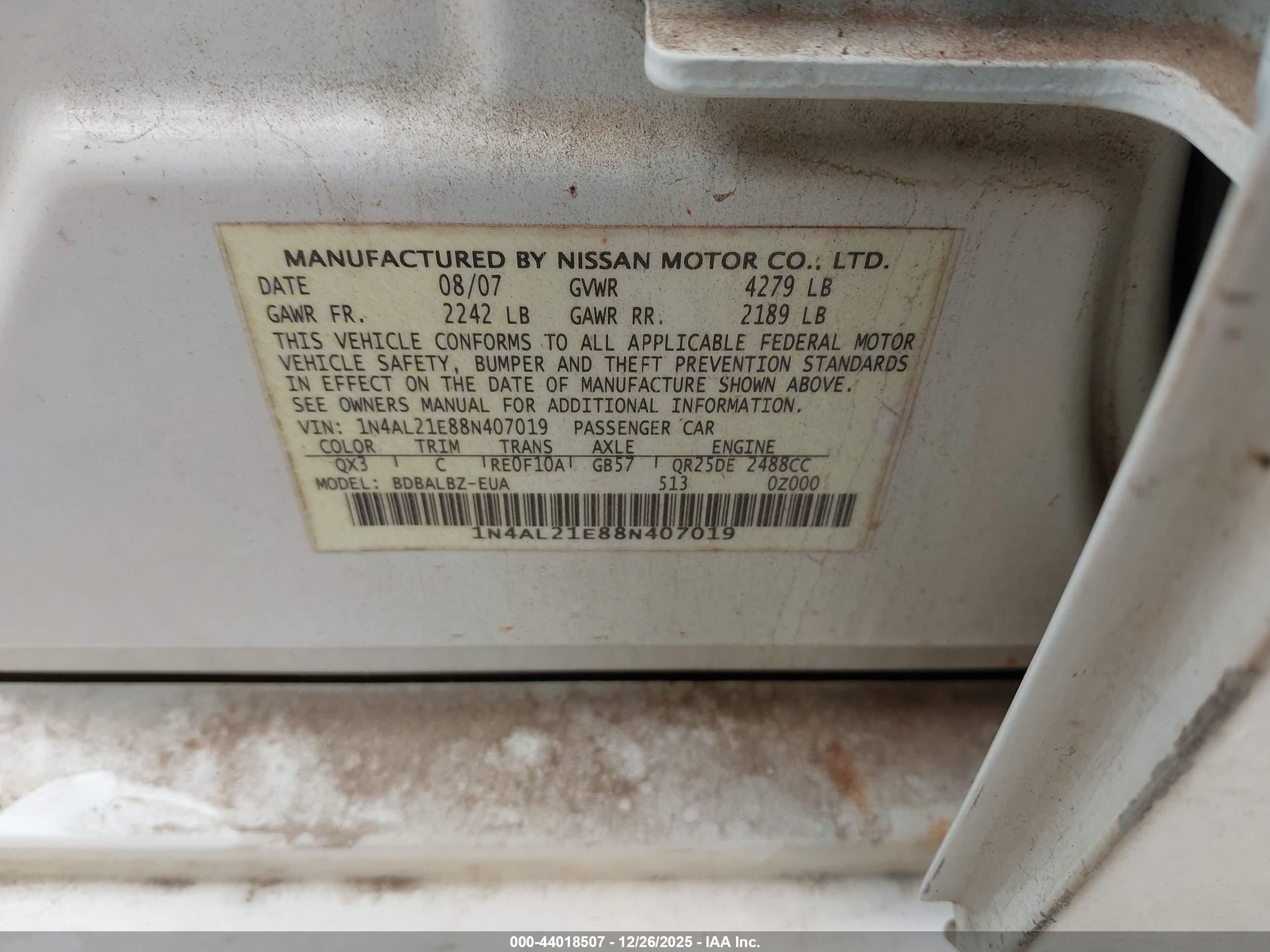 NISSAN ALTIMA image 9
