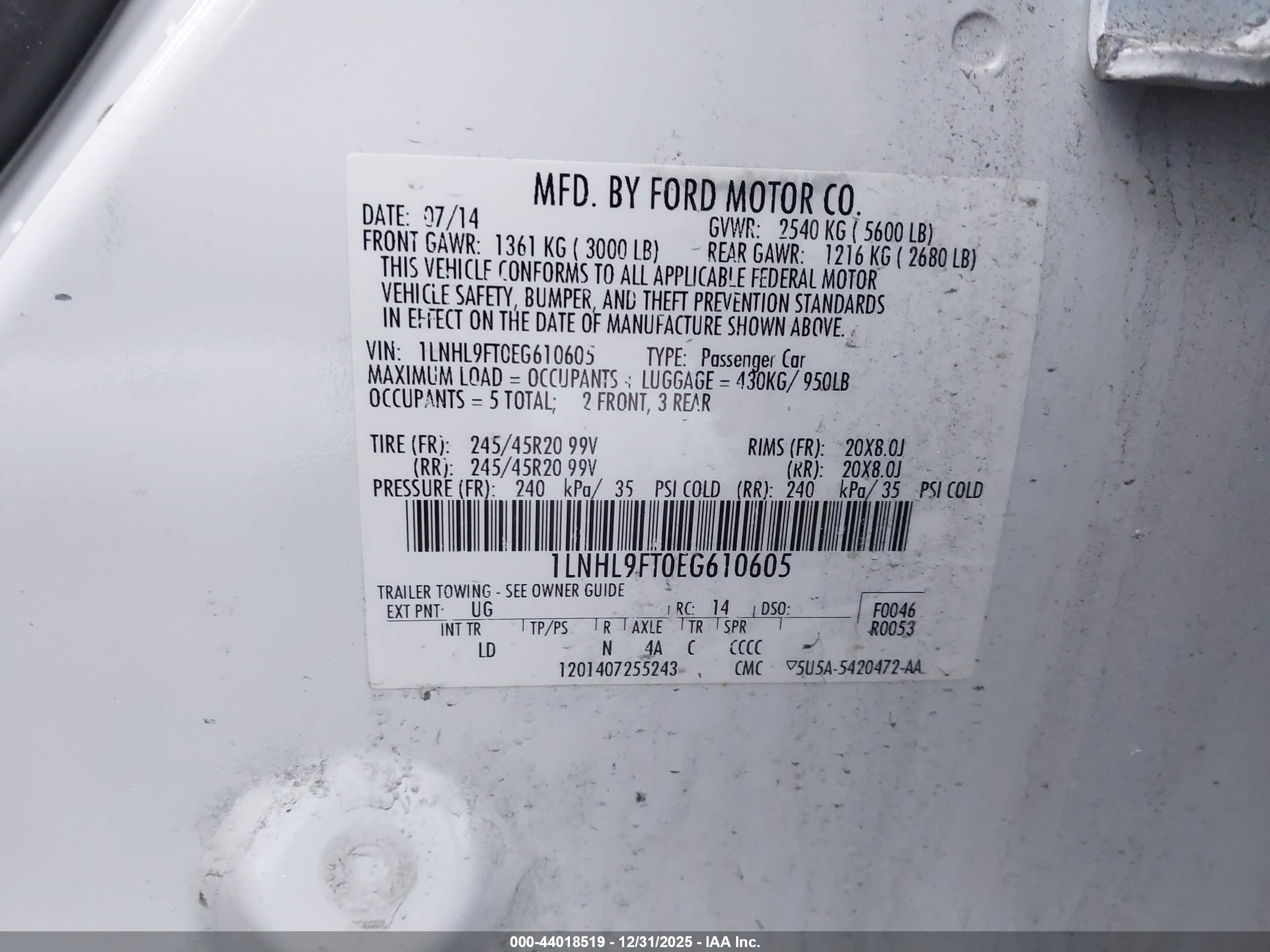 LINCOLN MKS image 9