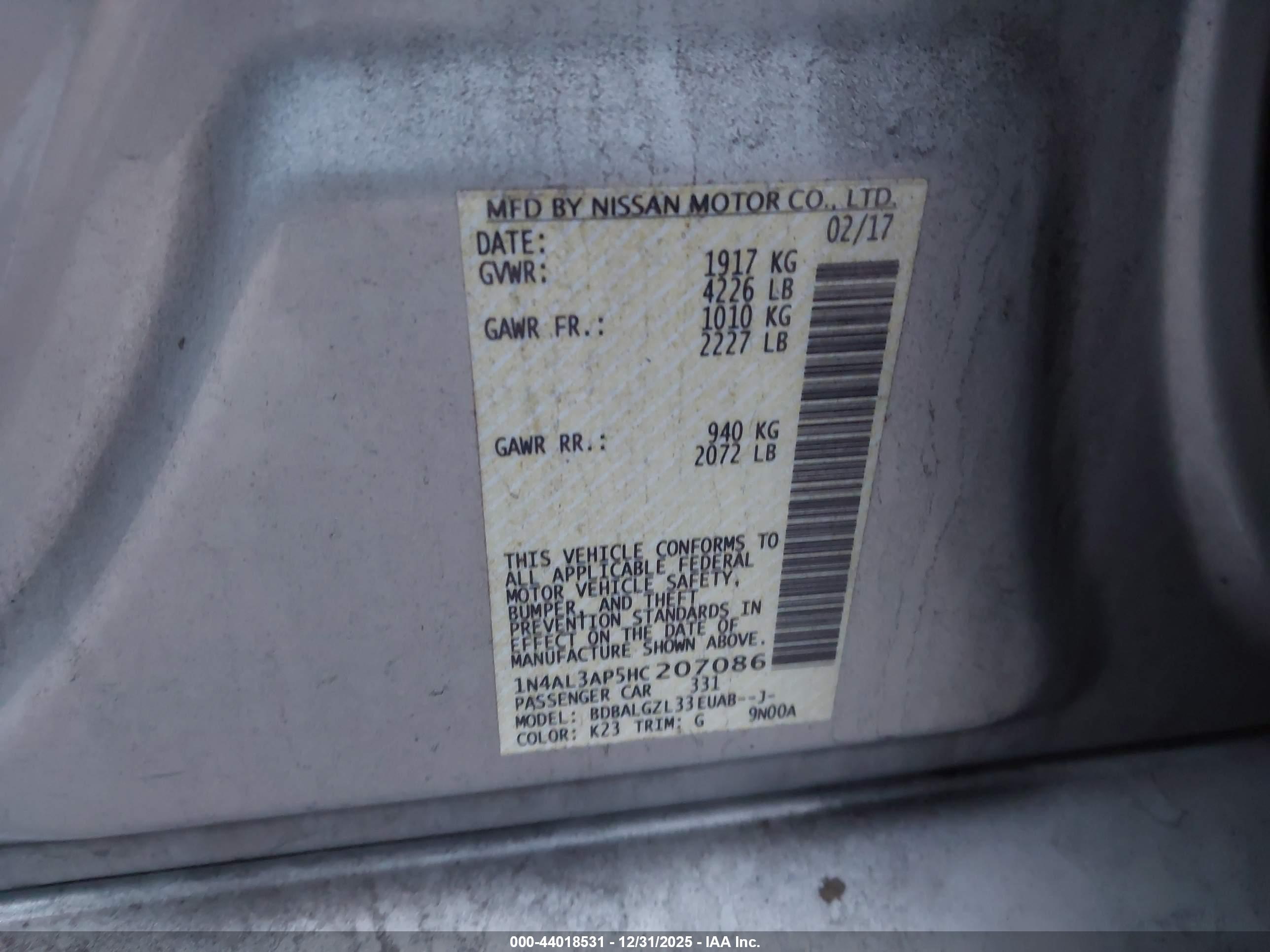 NISSAN ALTIMA image 9