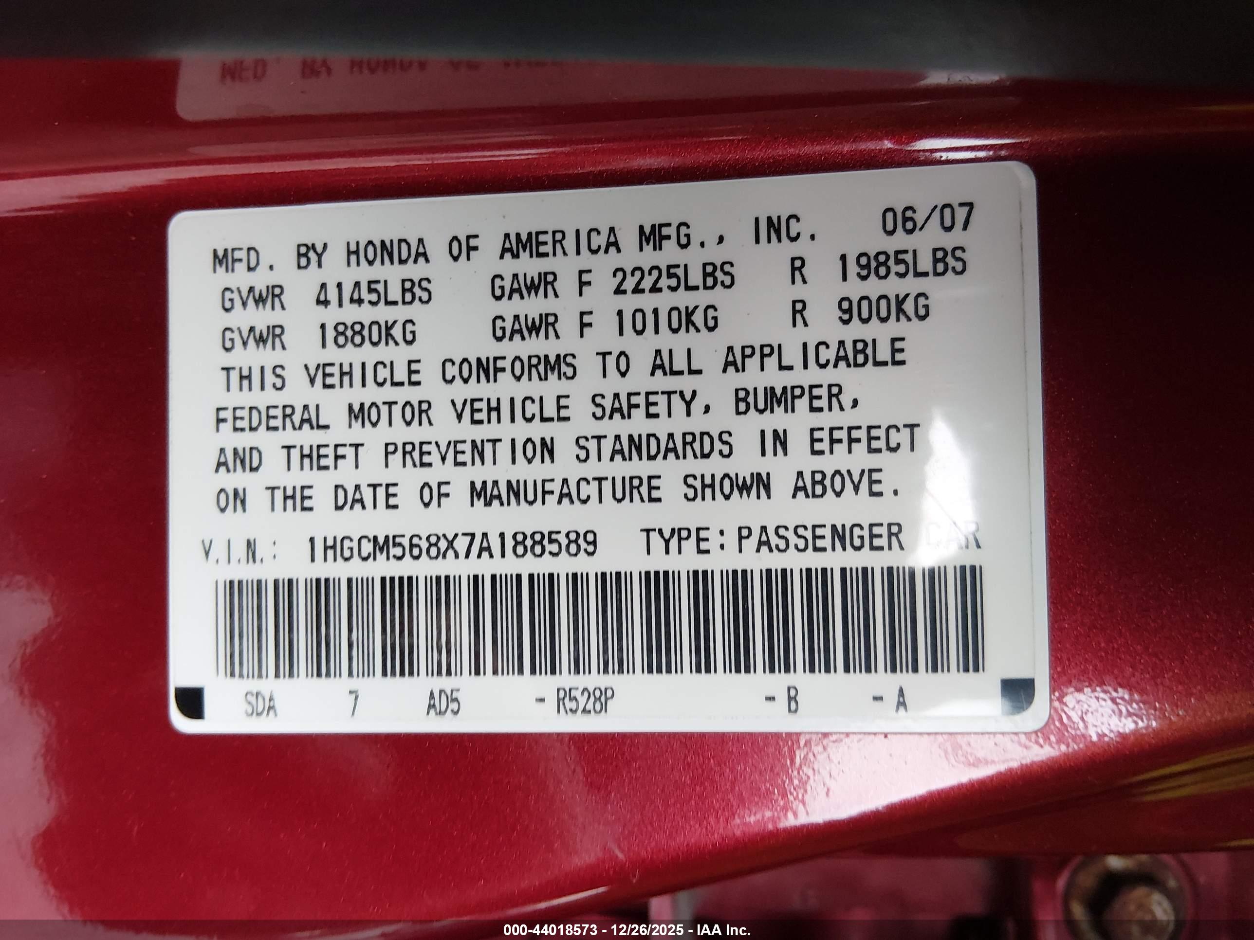 HONDA ACCORD image 9