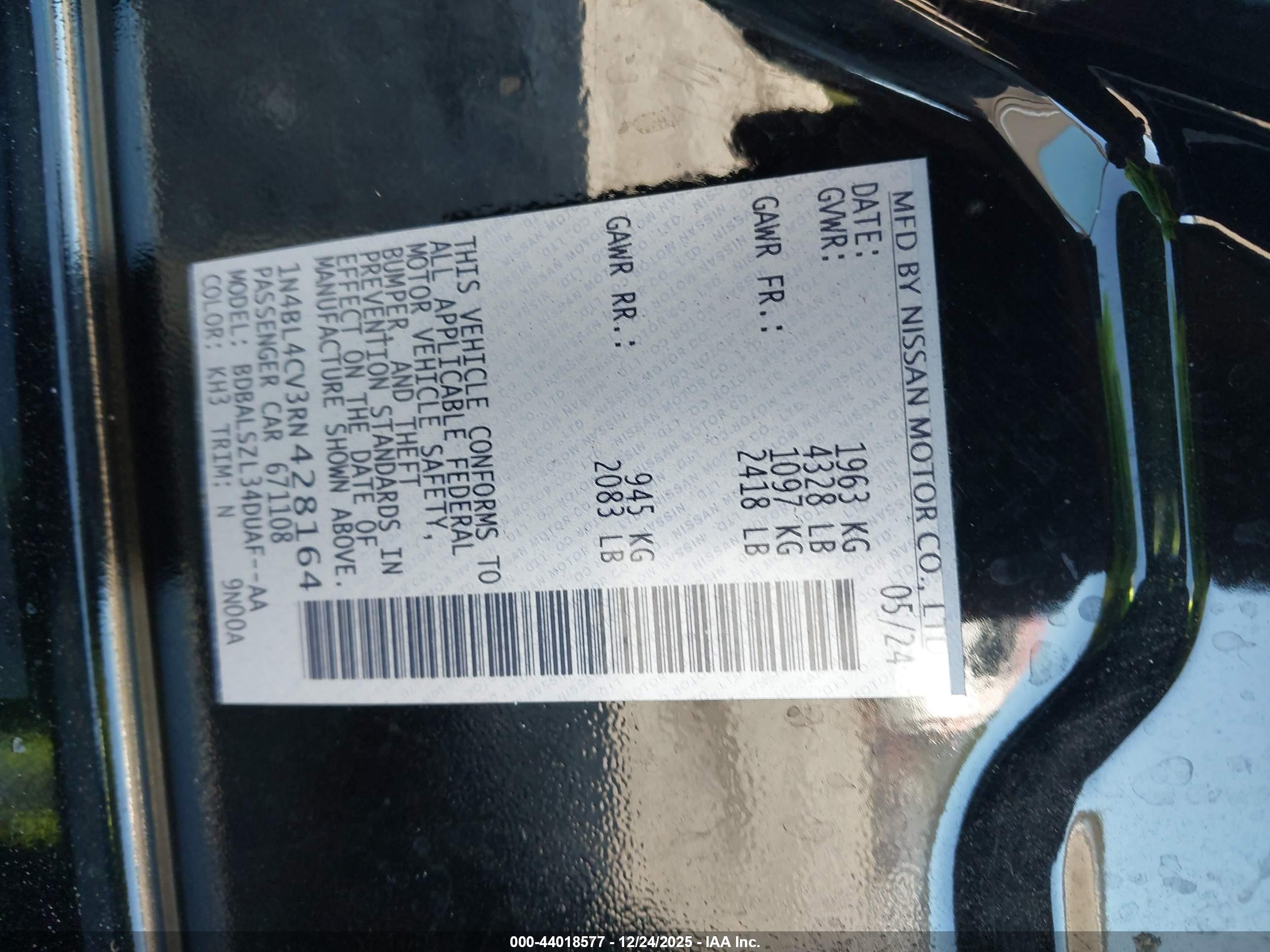 NISSAN ALTIMA image 9