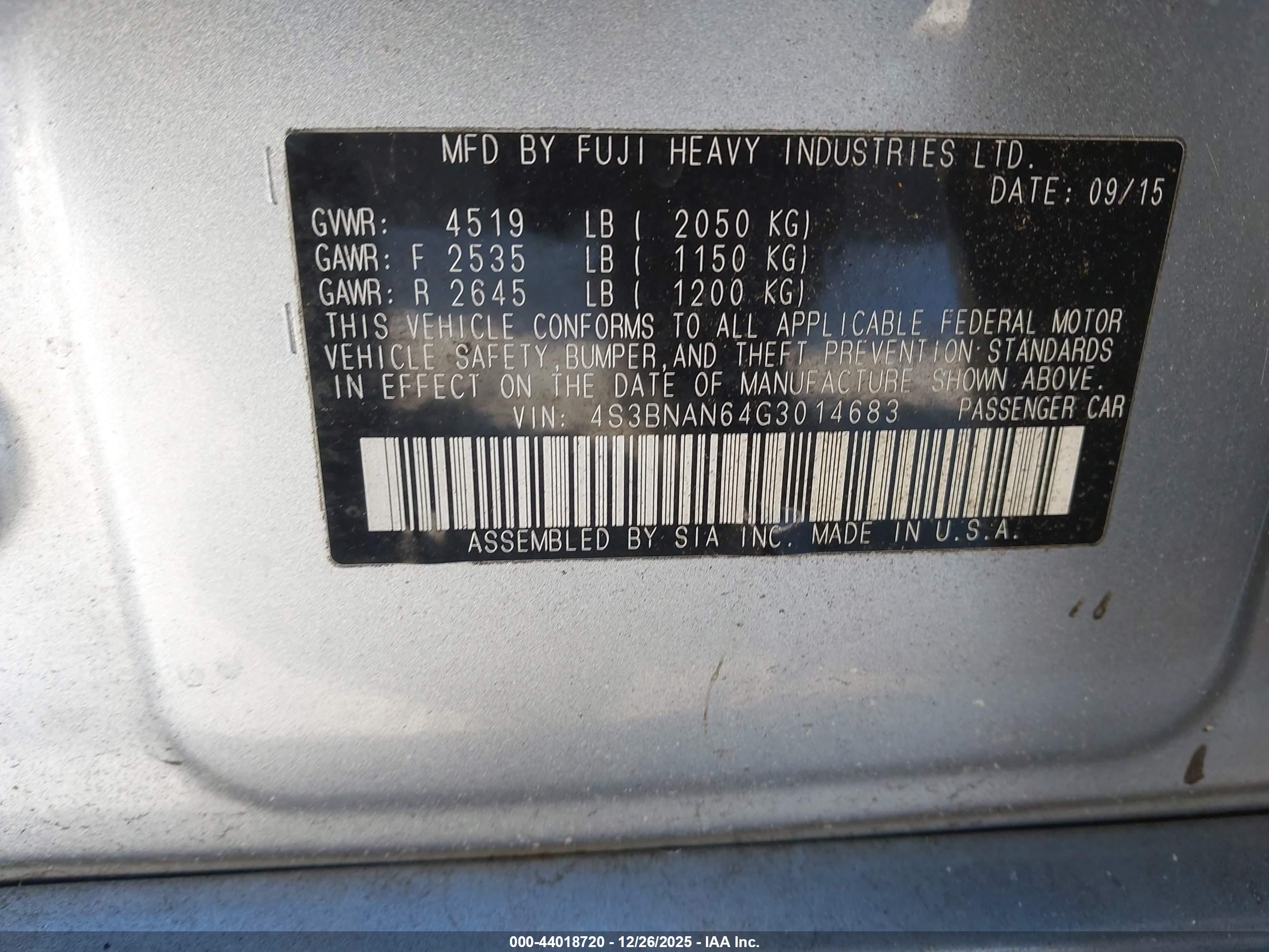 SUBARU LEGACY image 9