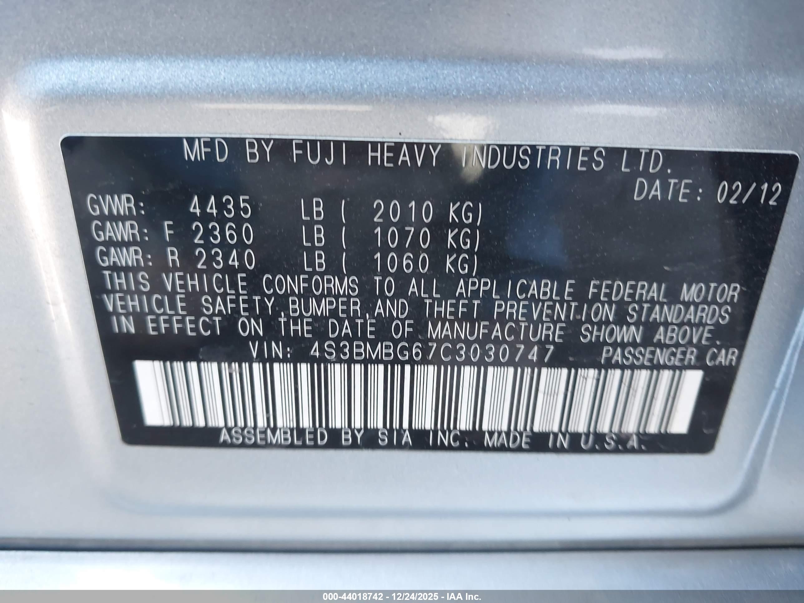 SUBARU LEGACY image 9