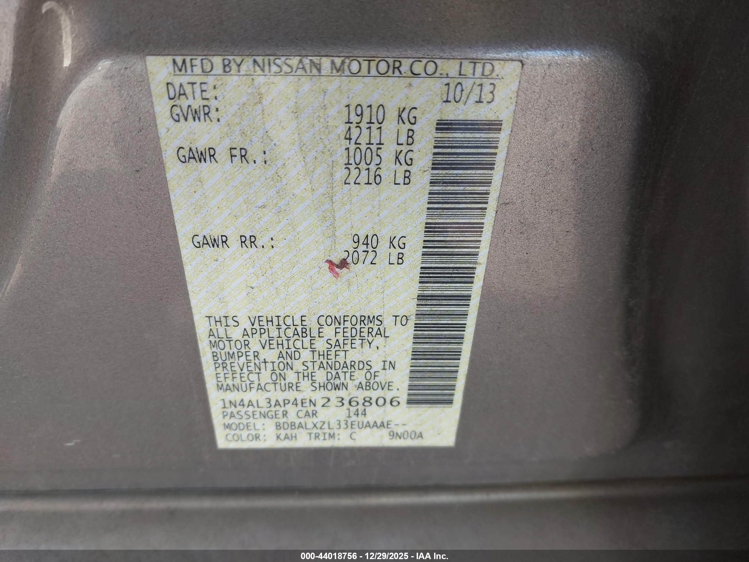 NISSAN ALTIMA image 9