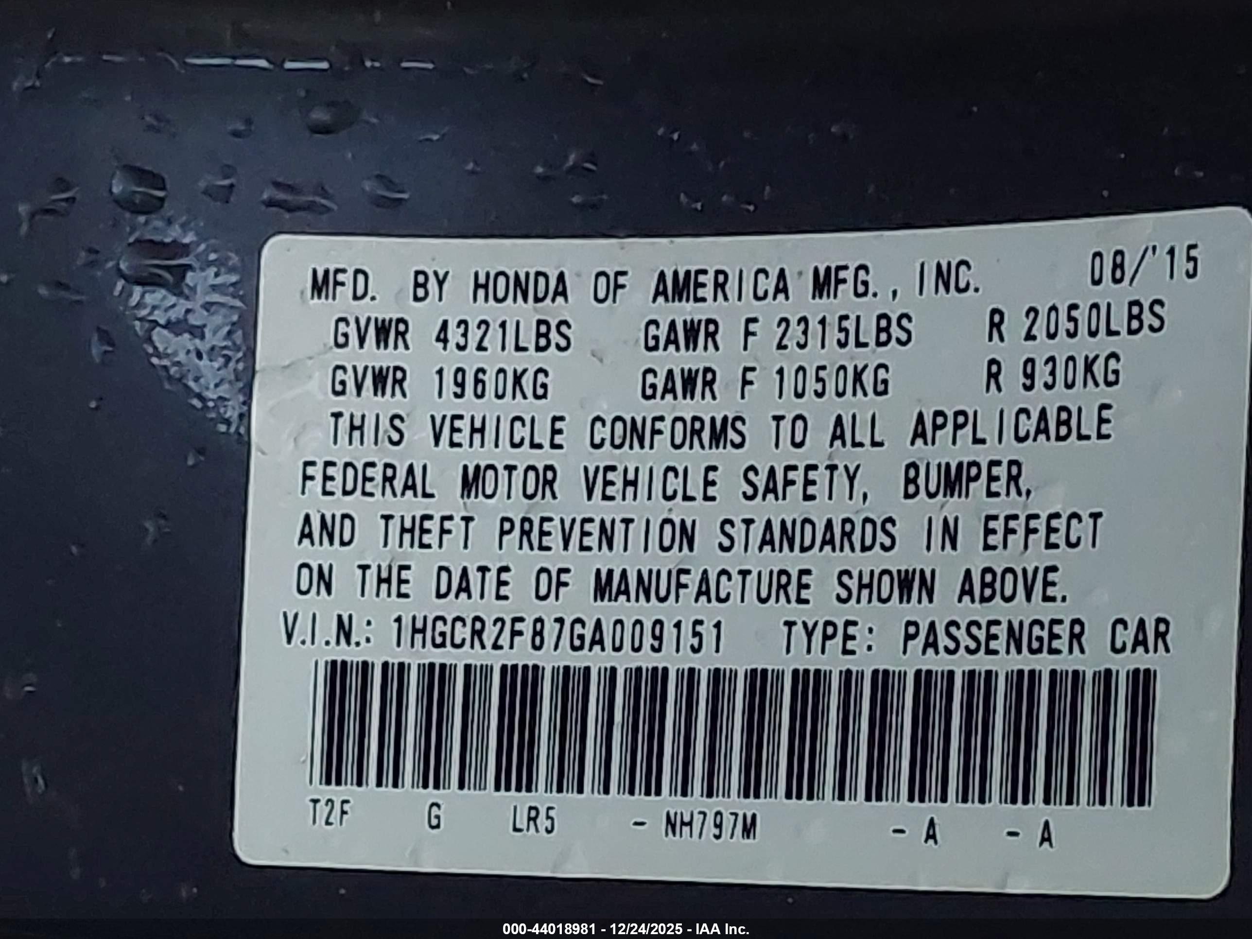 HONDA ACCORD image 9