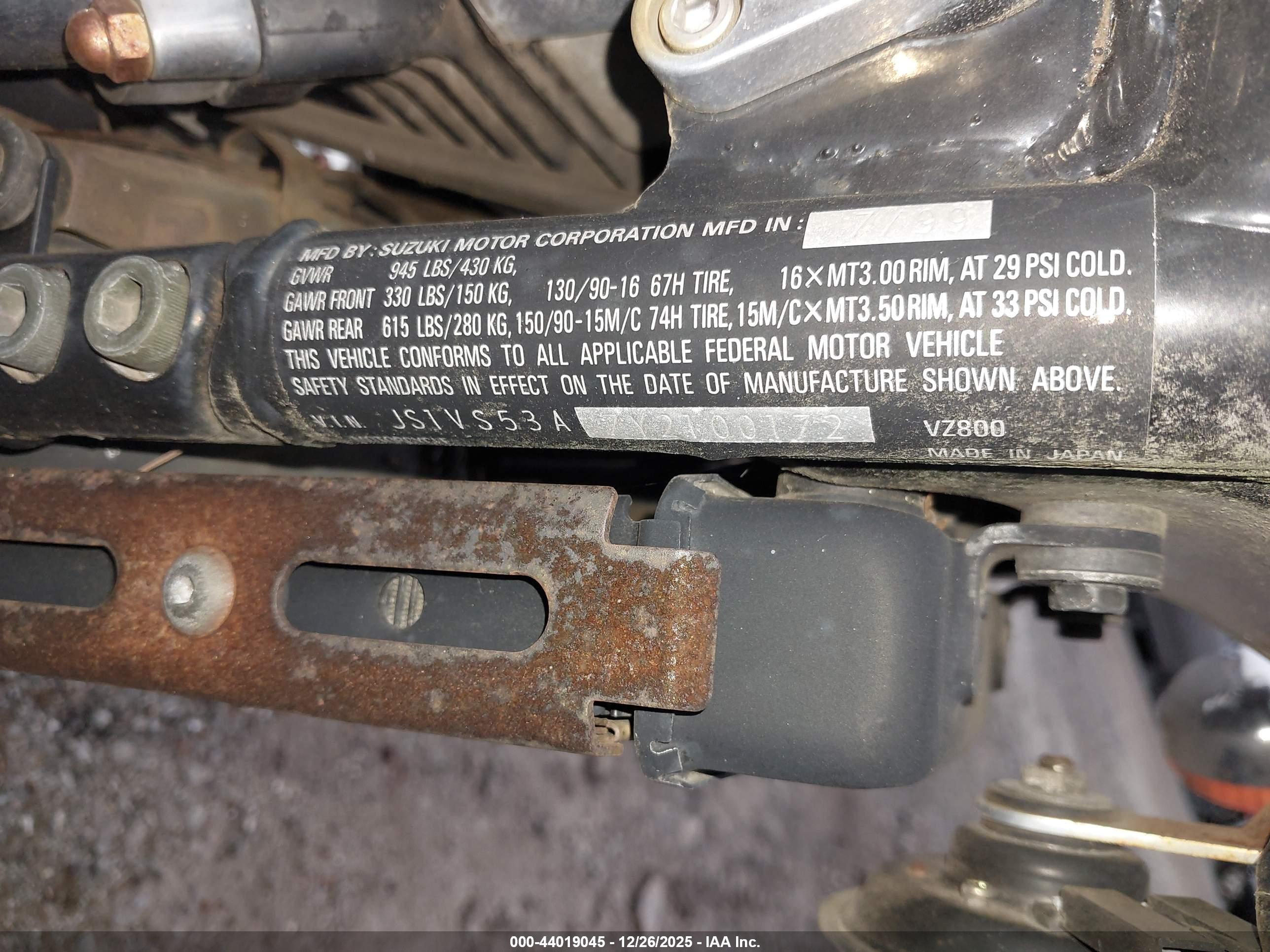 SUZUKI VZ800 image 10