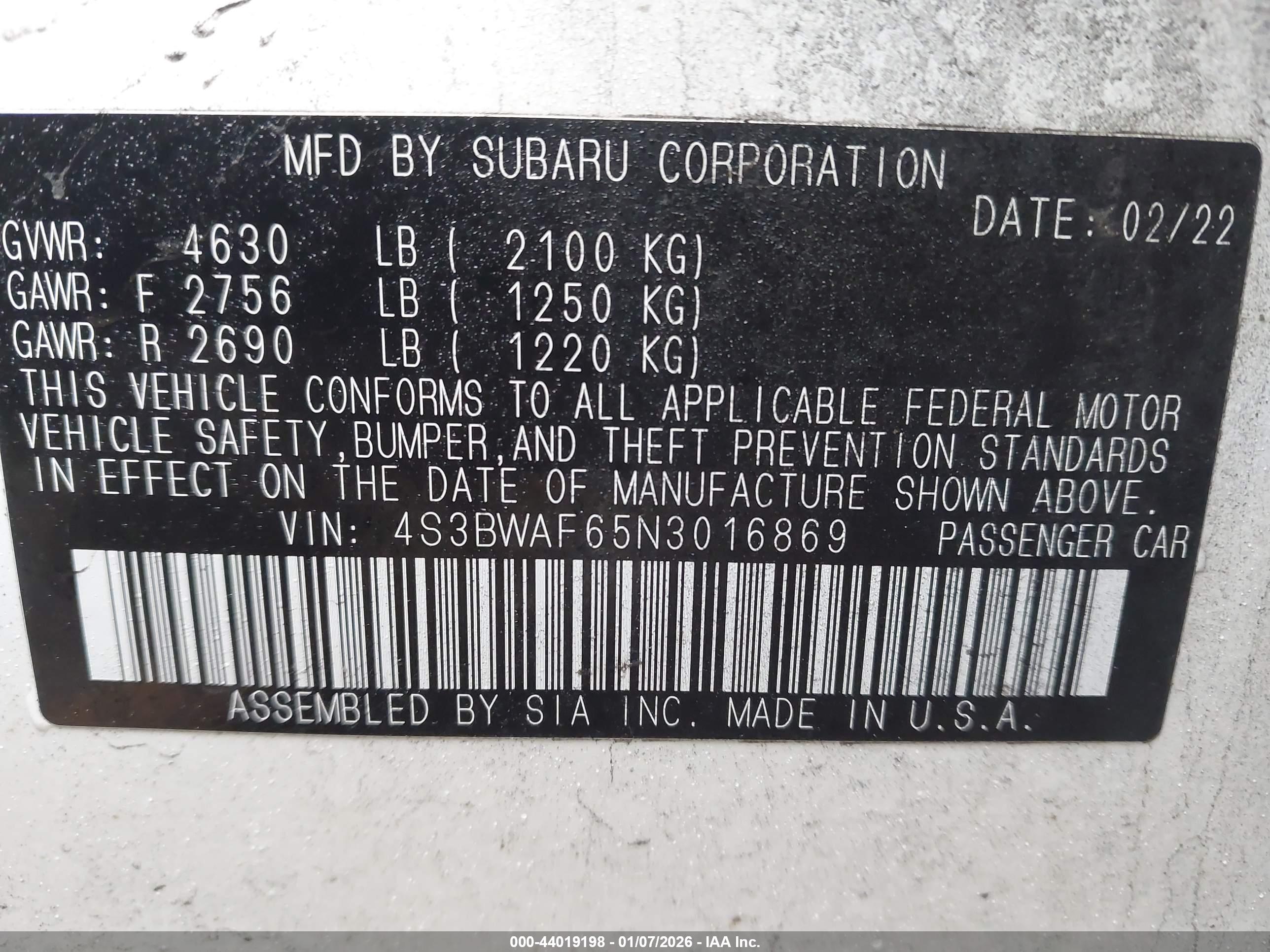 SUBARU LEGACY image 9