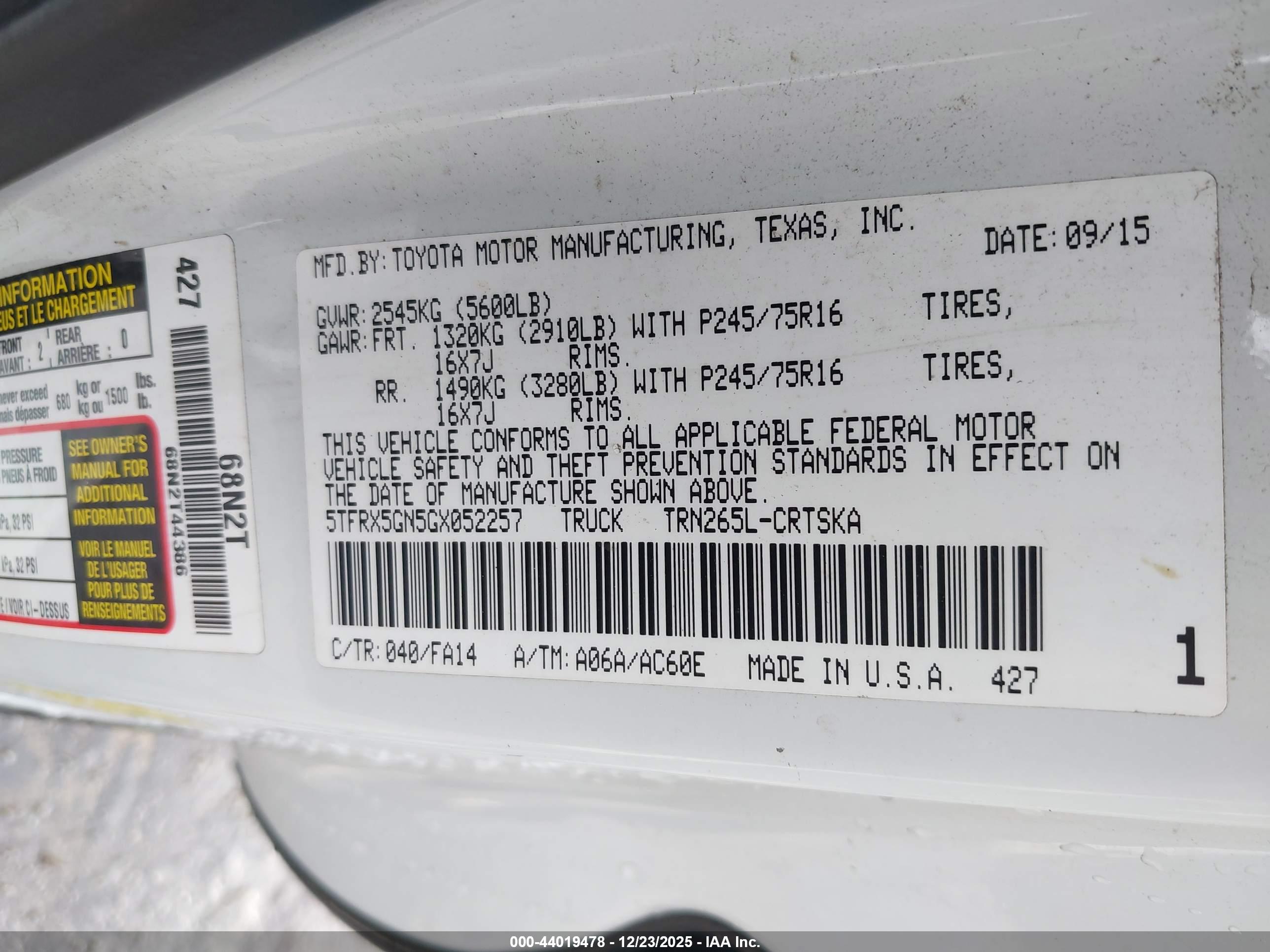TOYOTA TACOMA image 9