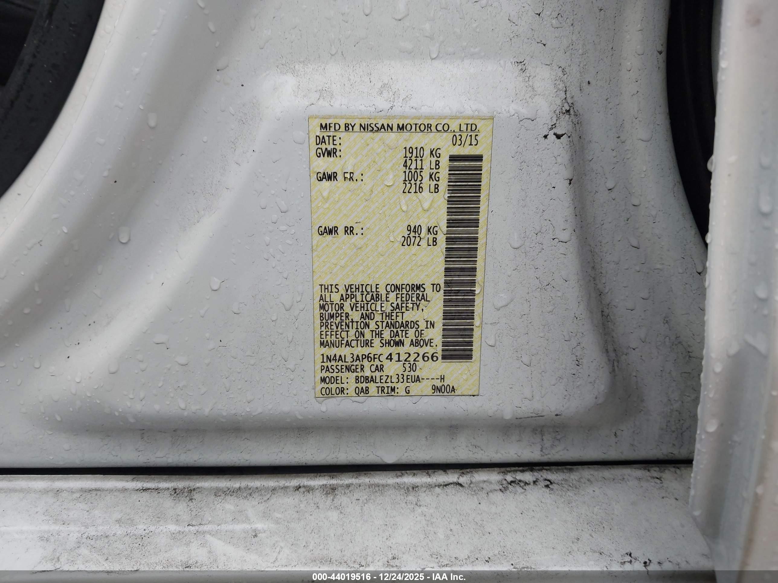 NISSAN ALTIMA image 9