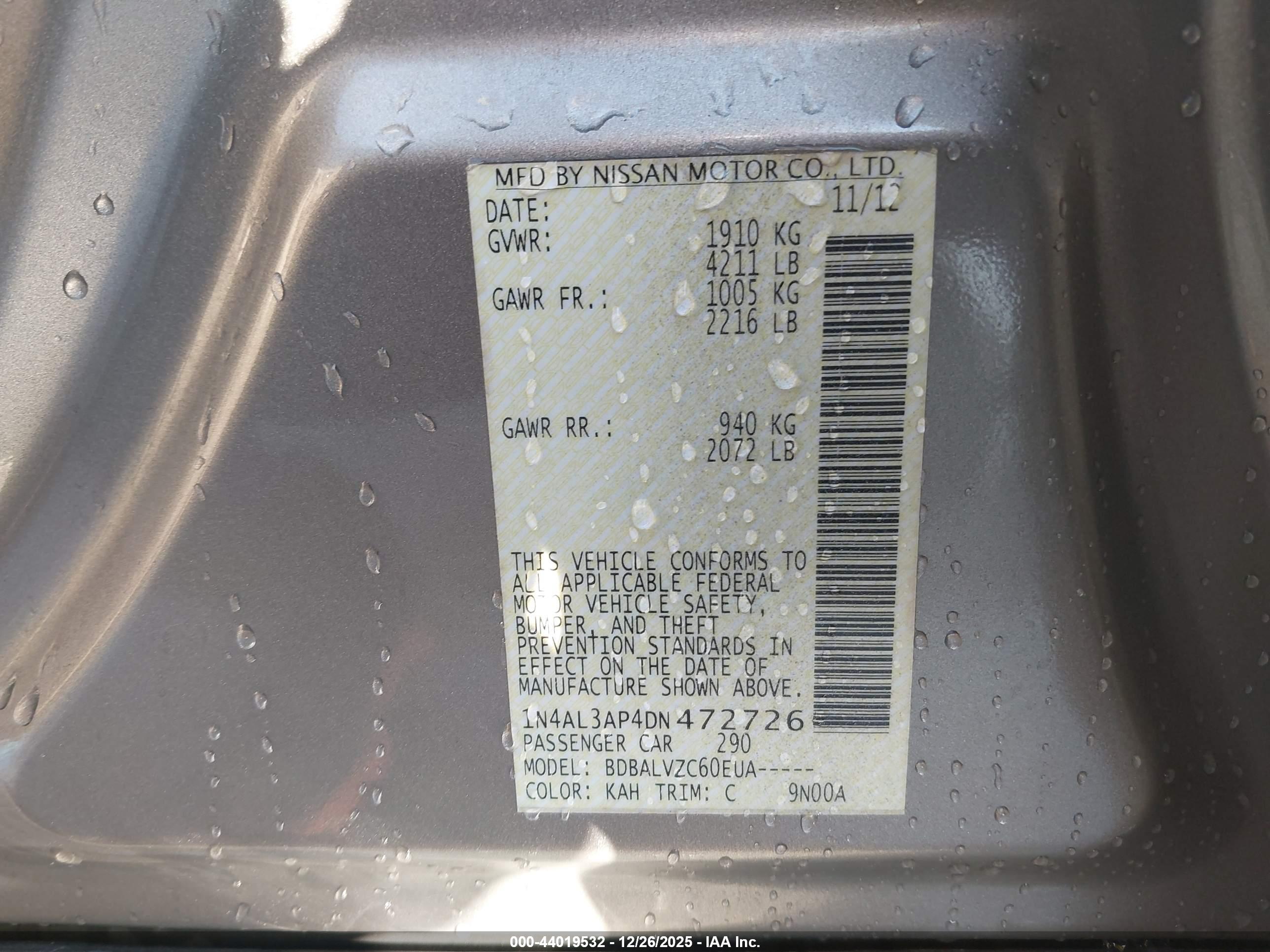 NISSAN ALTIMA image 9