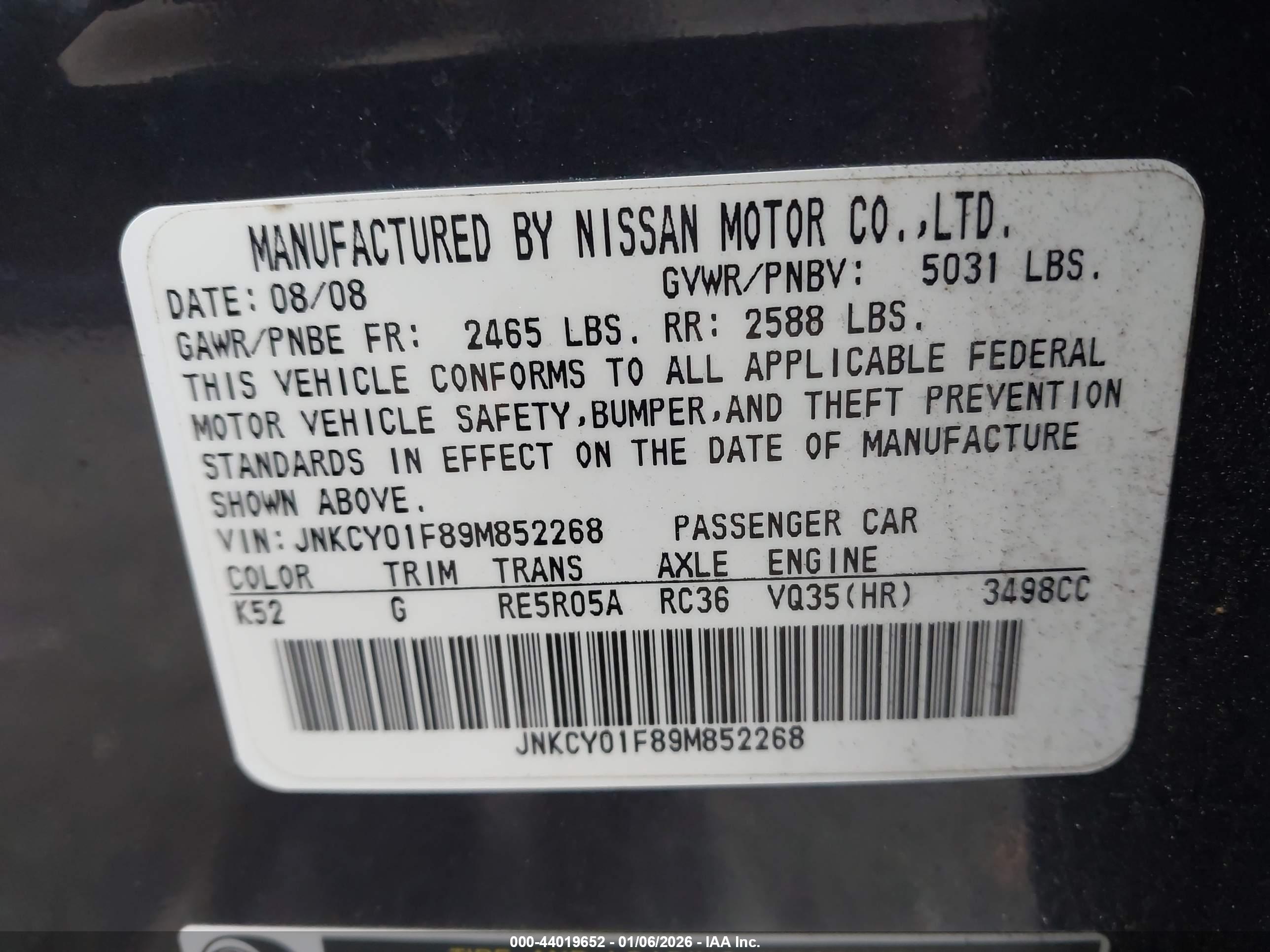 INFINITI M35X image 9