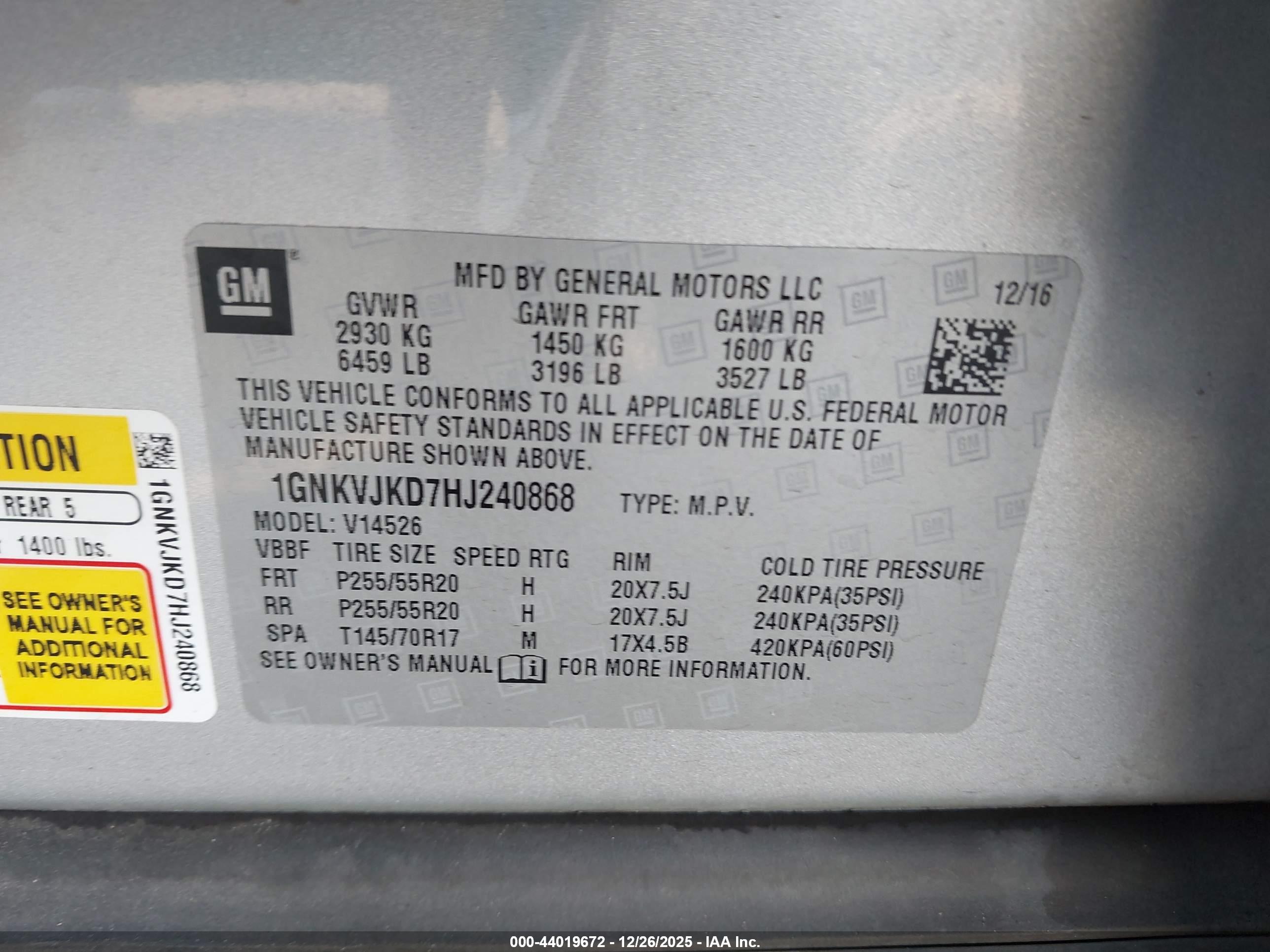 CHEVROLET TRAVERSE image 9