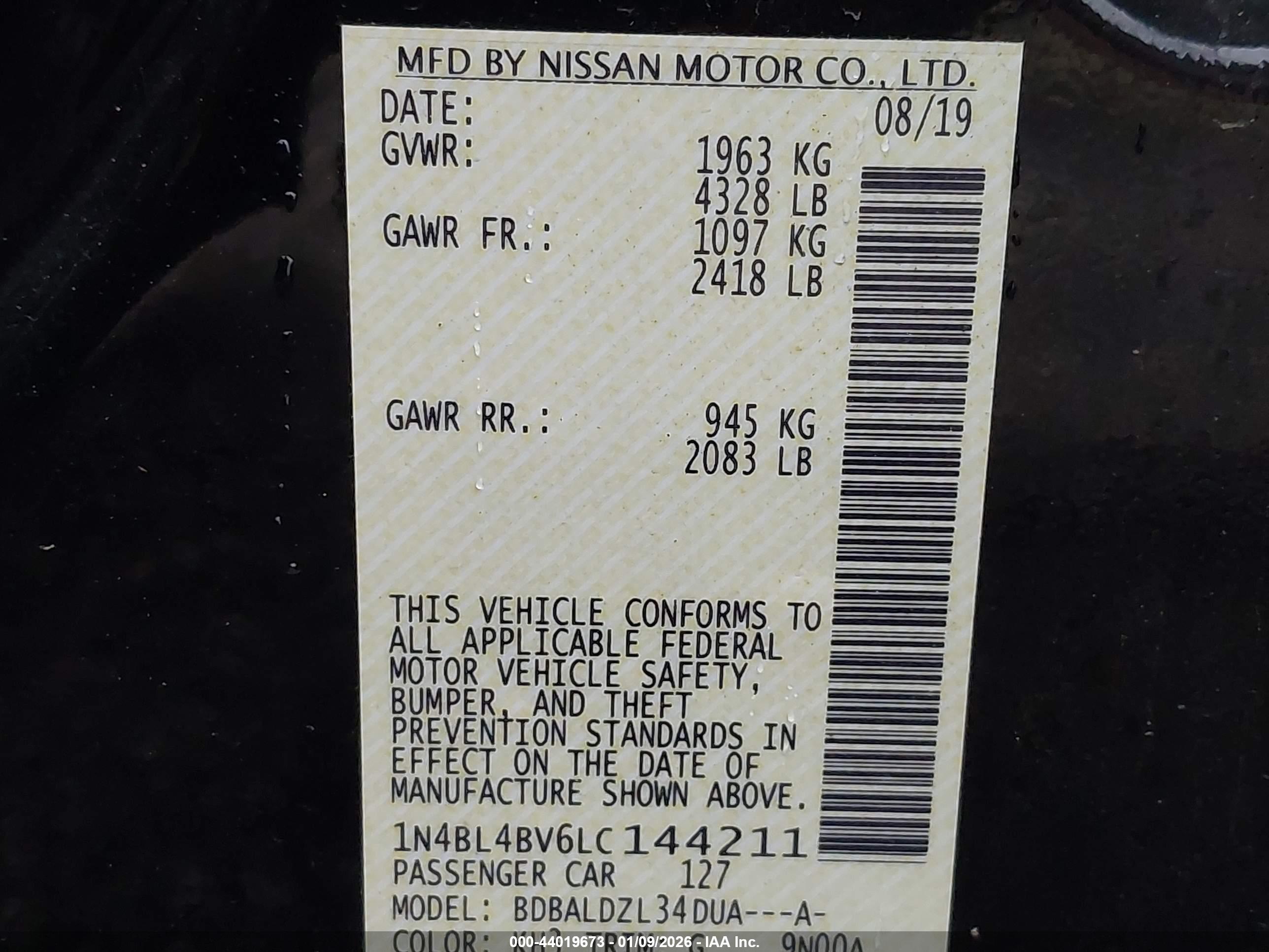 NISSAN ALTIMA image 9
