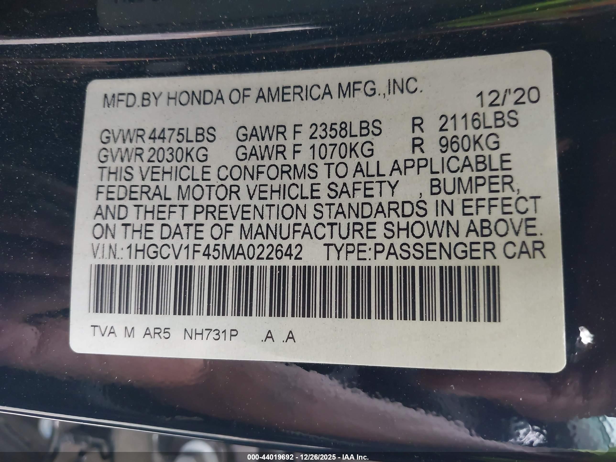 HONDA ACCORD image 9