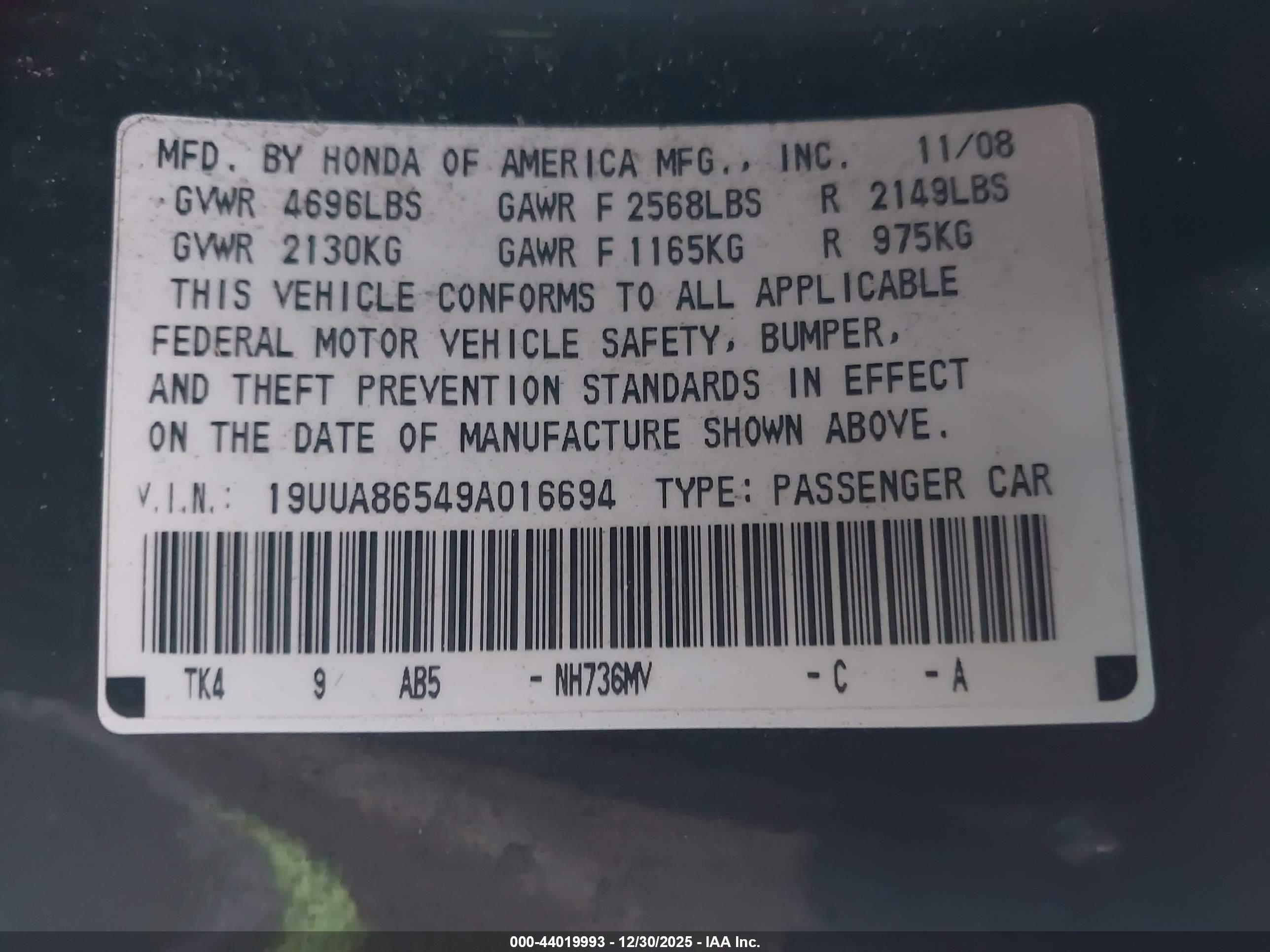 ACURA TL image 9
