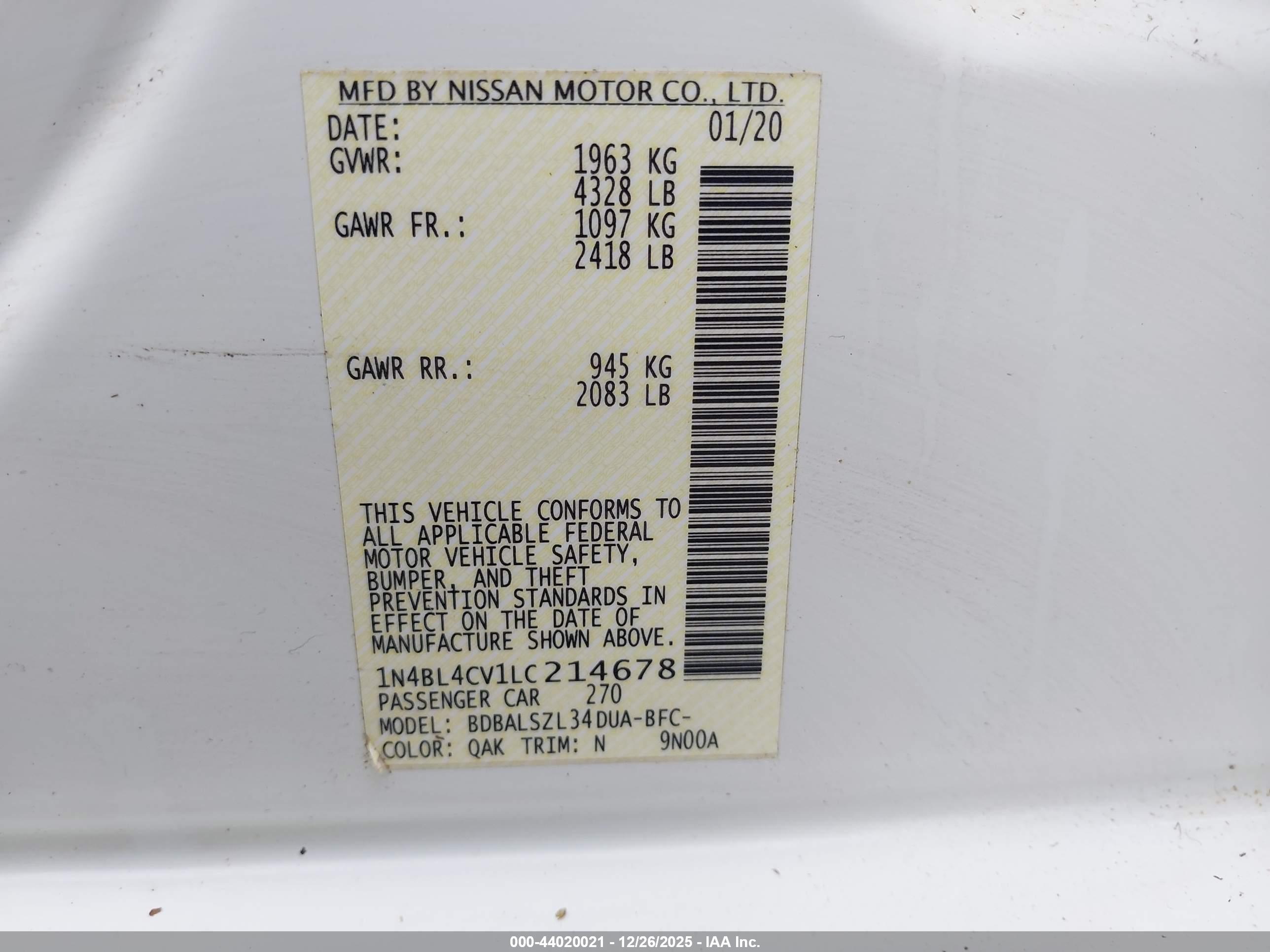 NISSAN ALTIMA image 9
