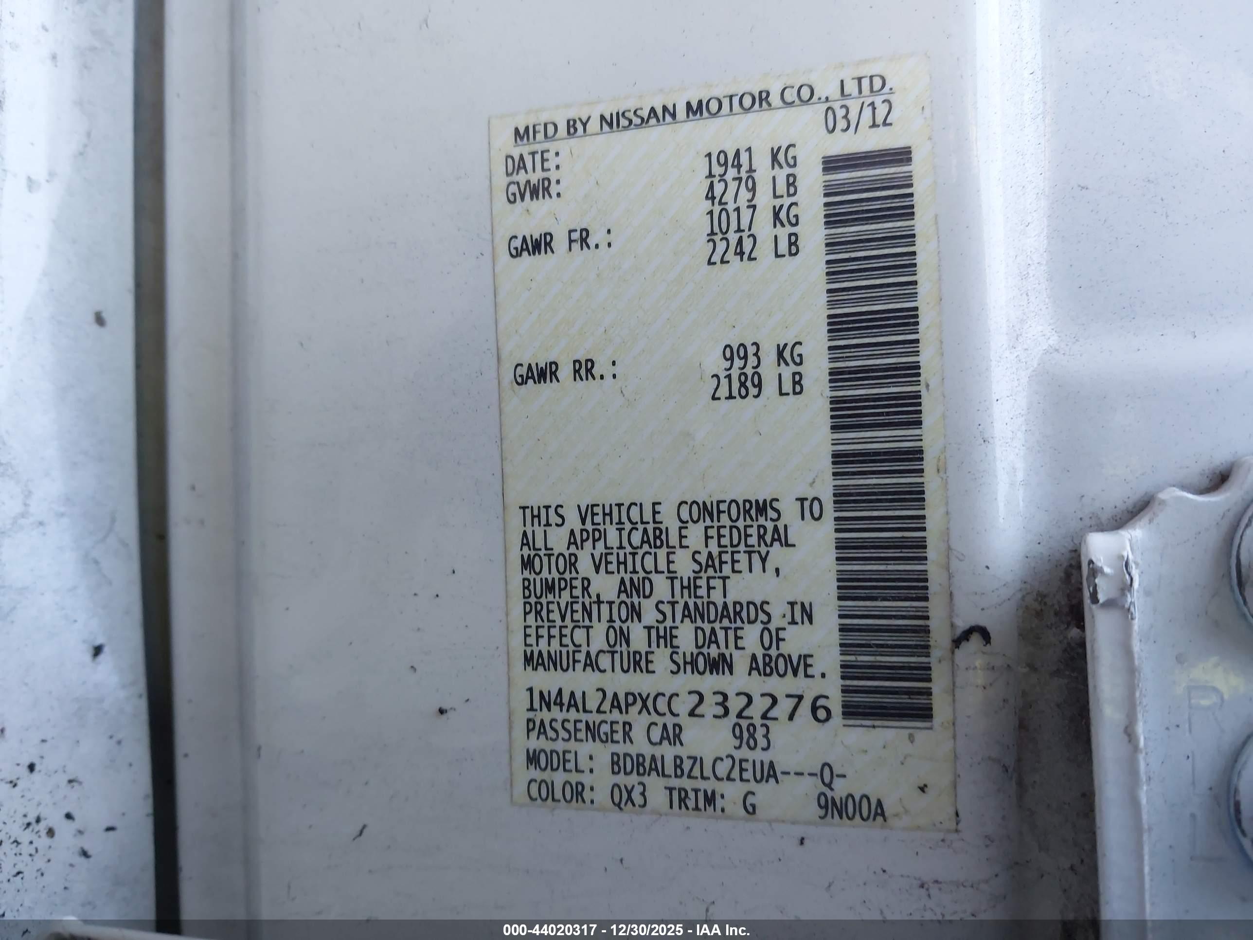 NISSAN ALTIMA image 9