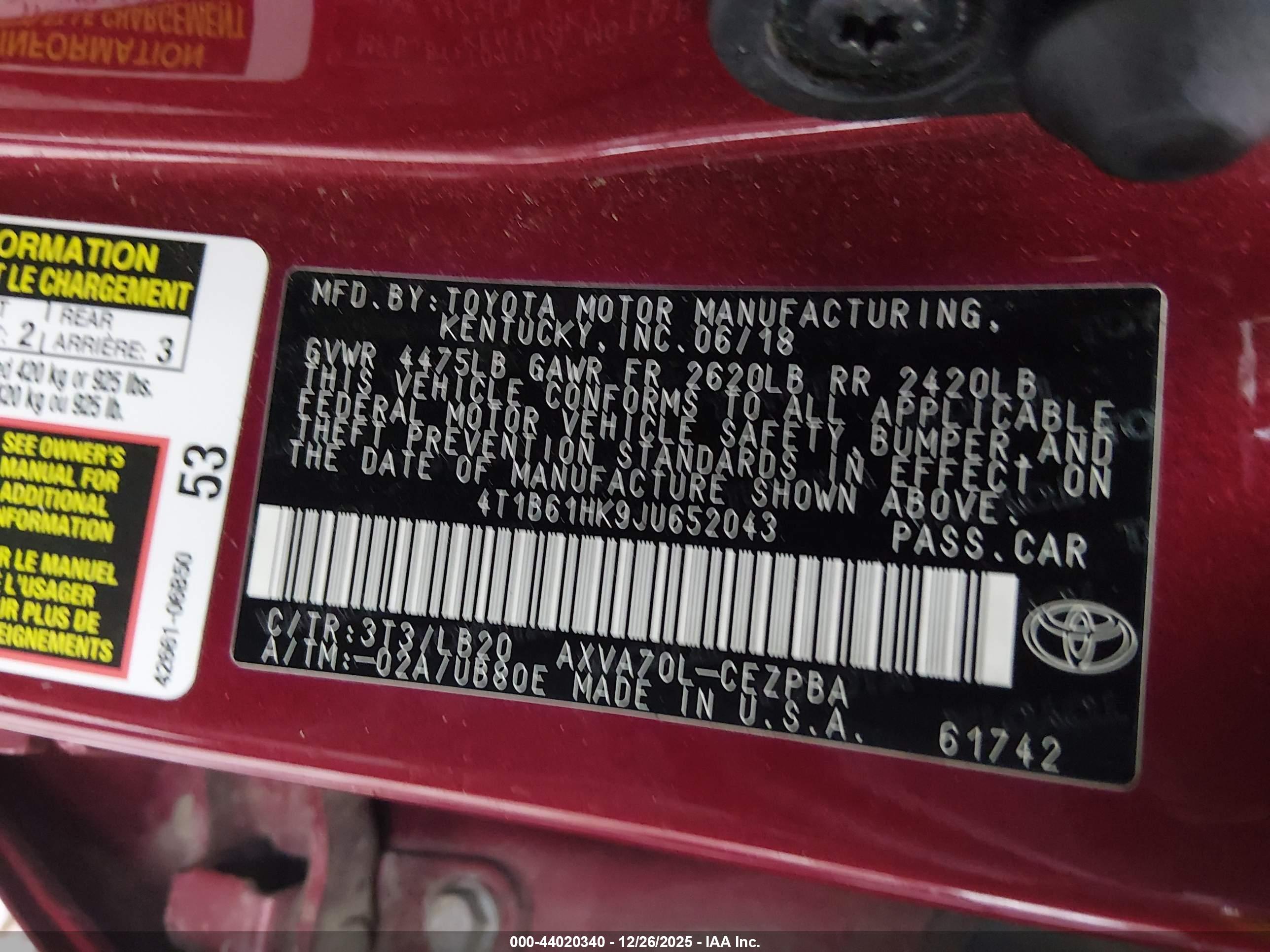 TOYOTA CAMRY image 9