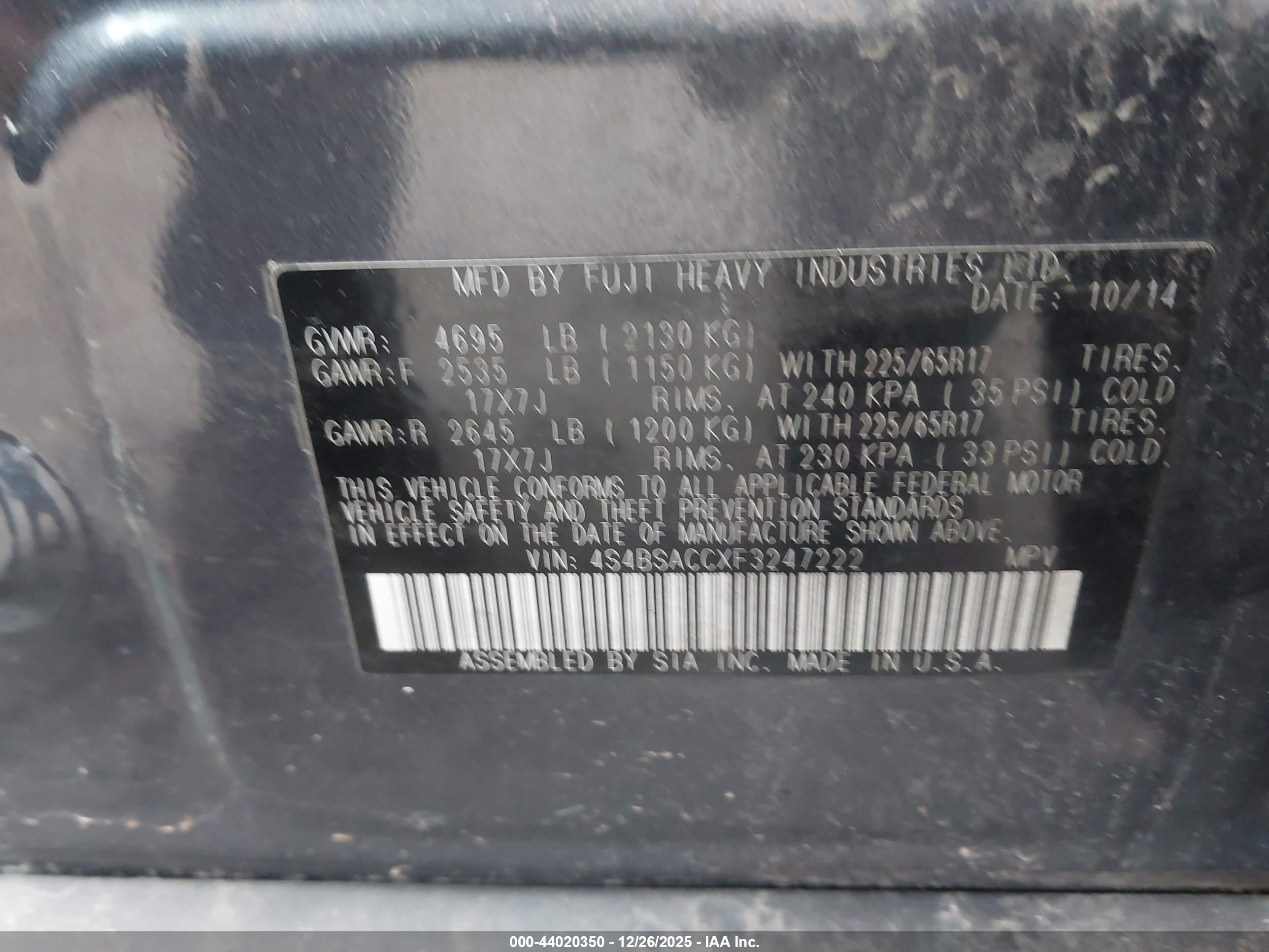 SUBARU OUTBACK image 9