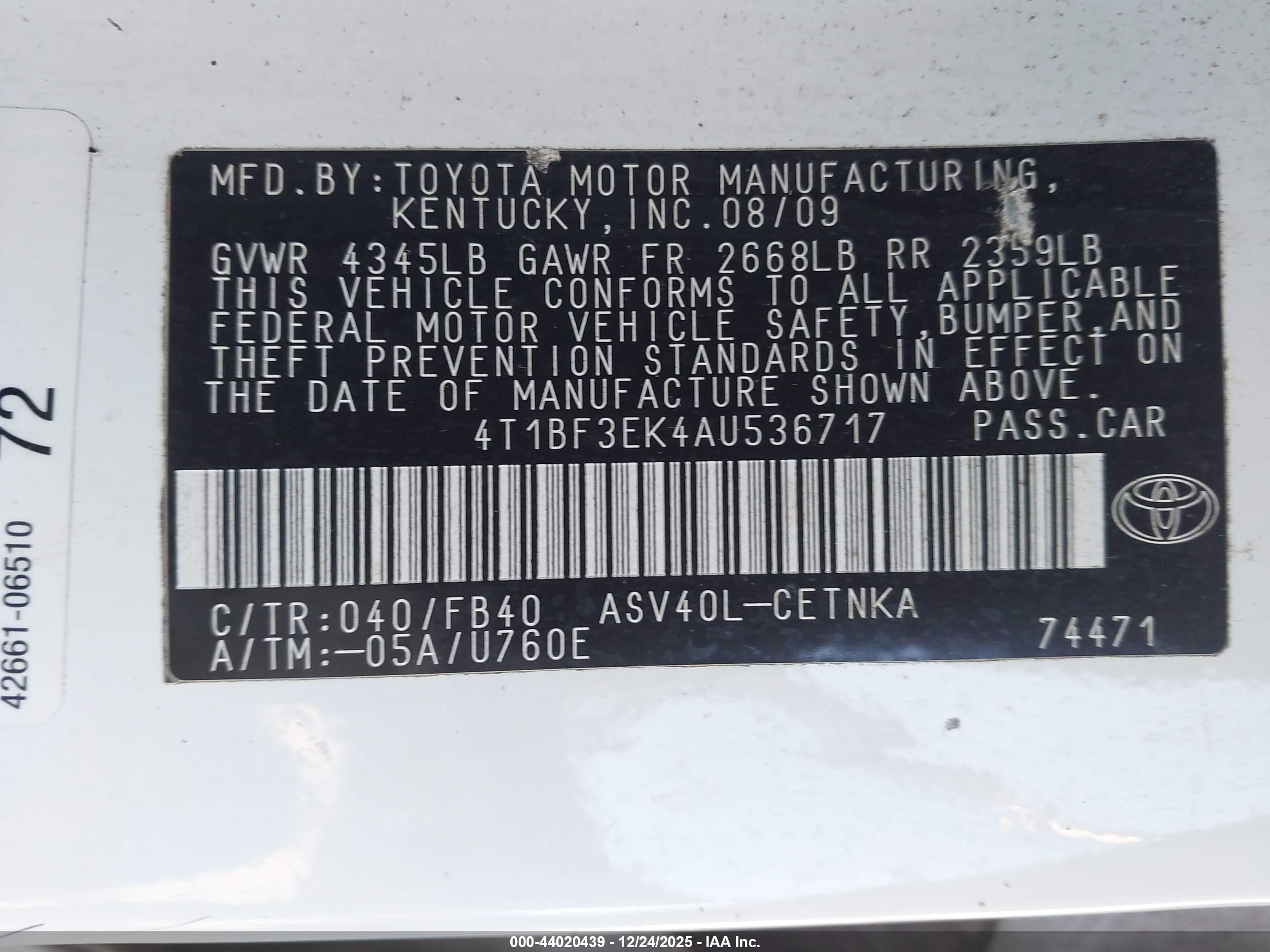 TOYOTA CAMRY image 9