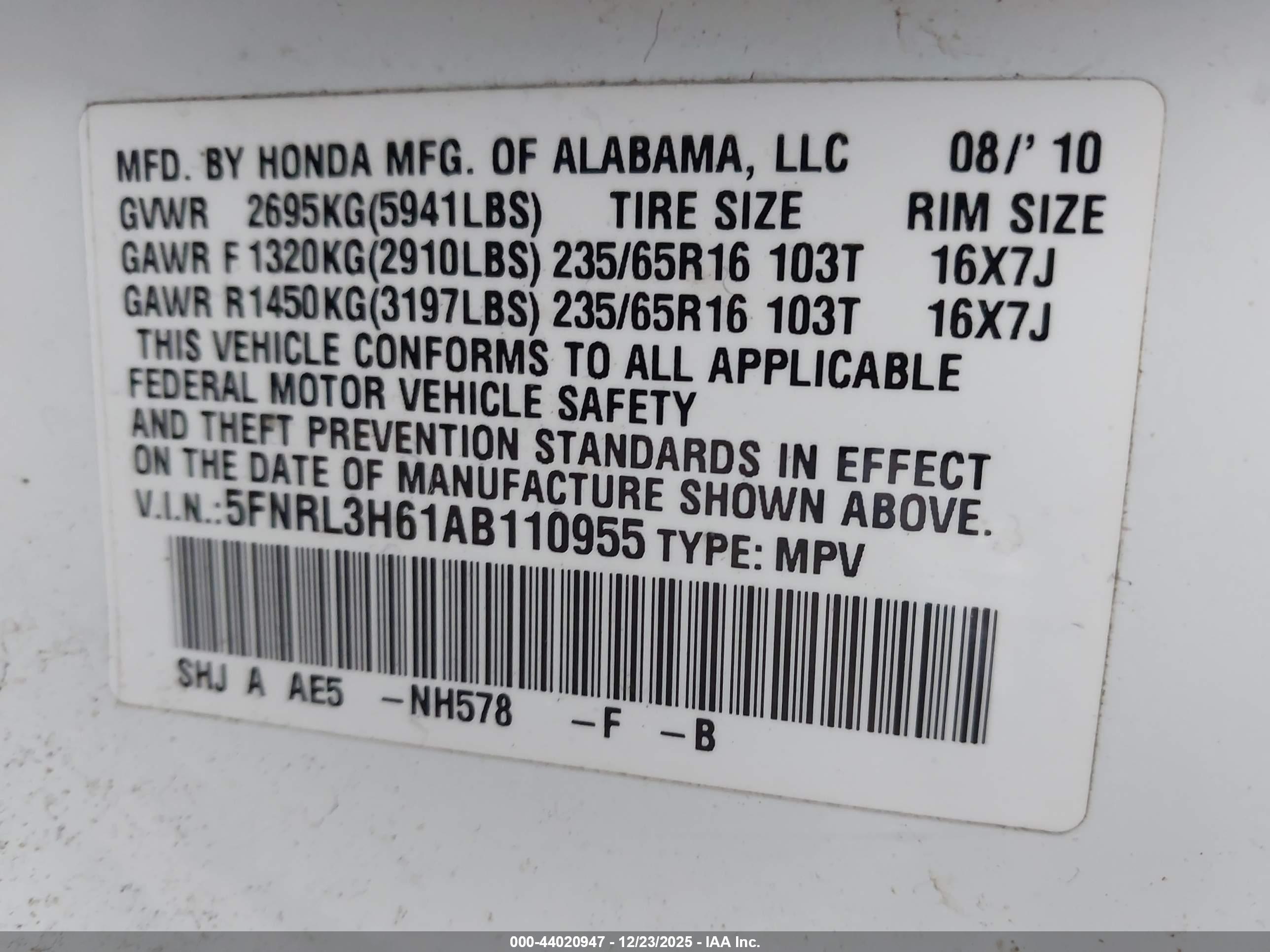 HONDA ODYSSEY image 9