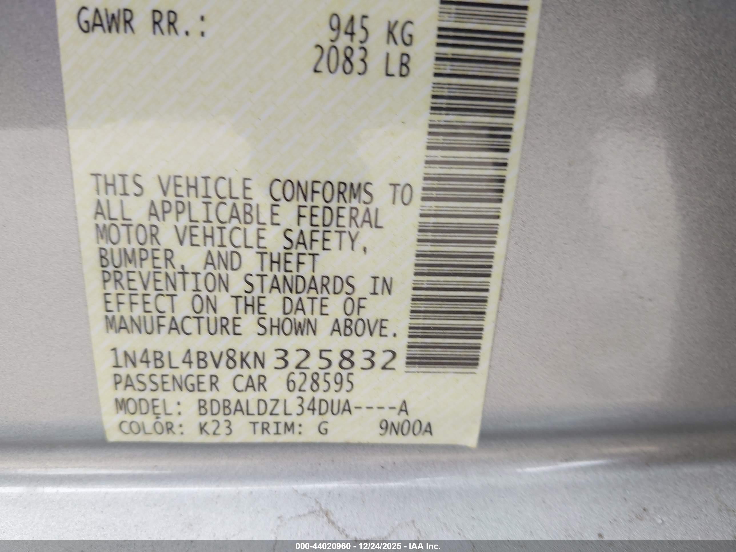 NISSAN ALTIMA image 9