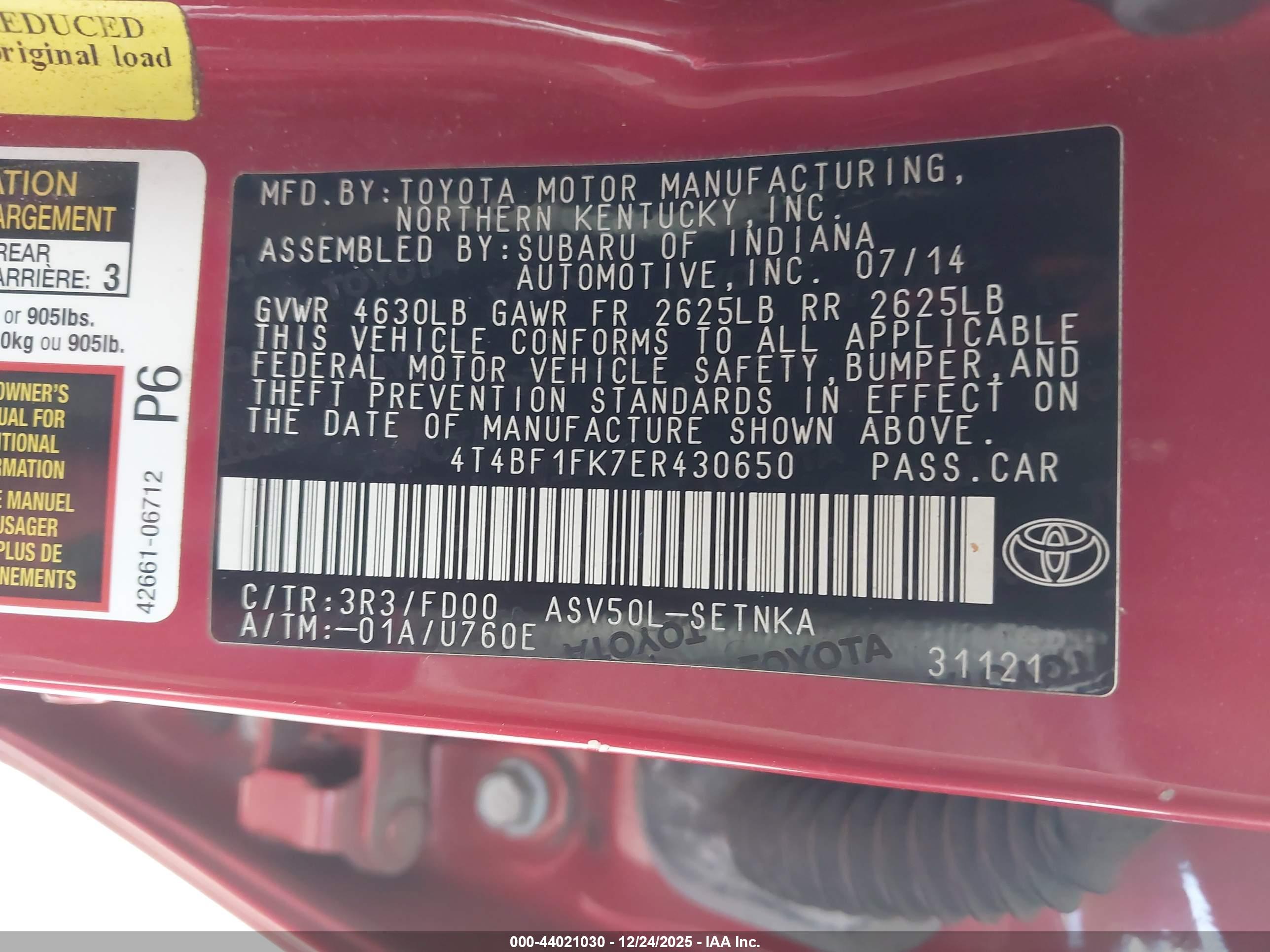 TOYOTA CAMRY image 9