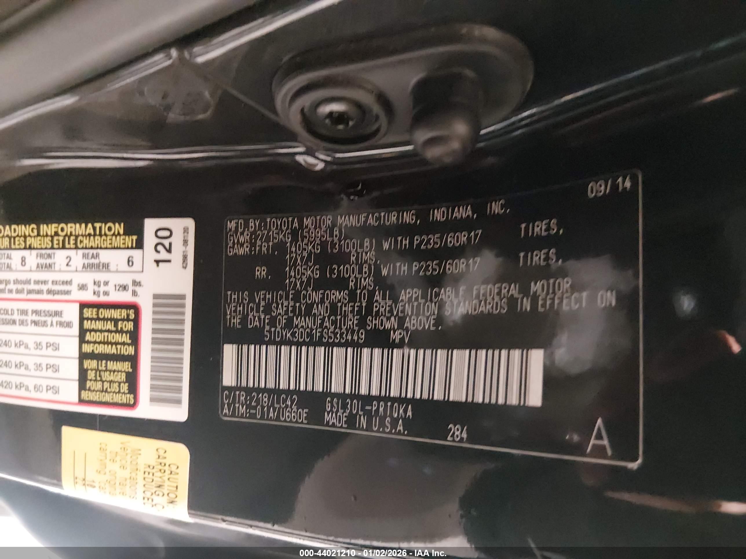 TOYOTA SIENNA image 9