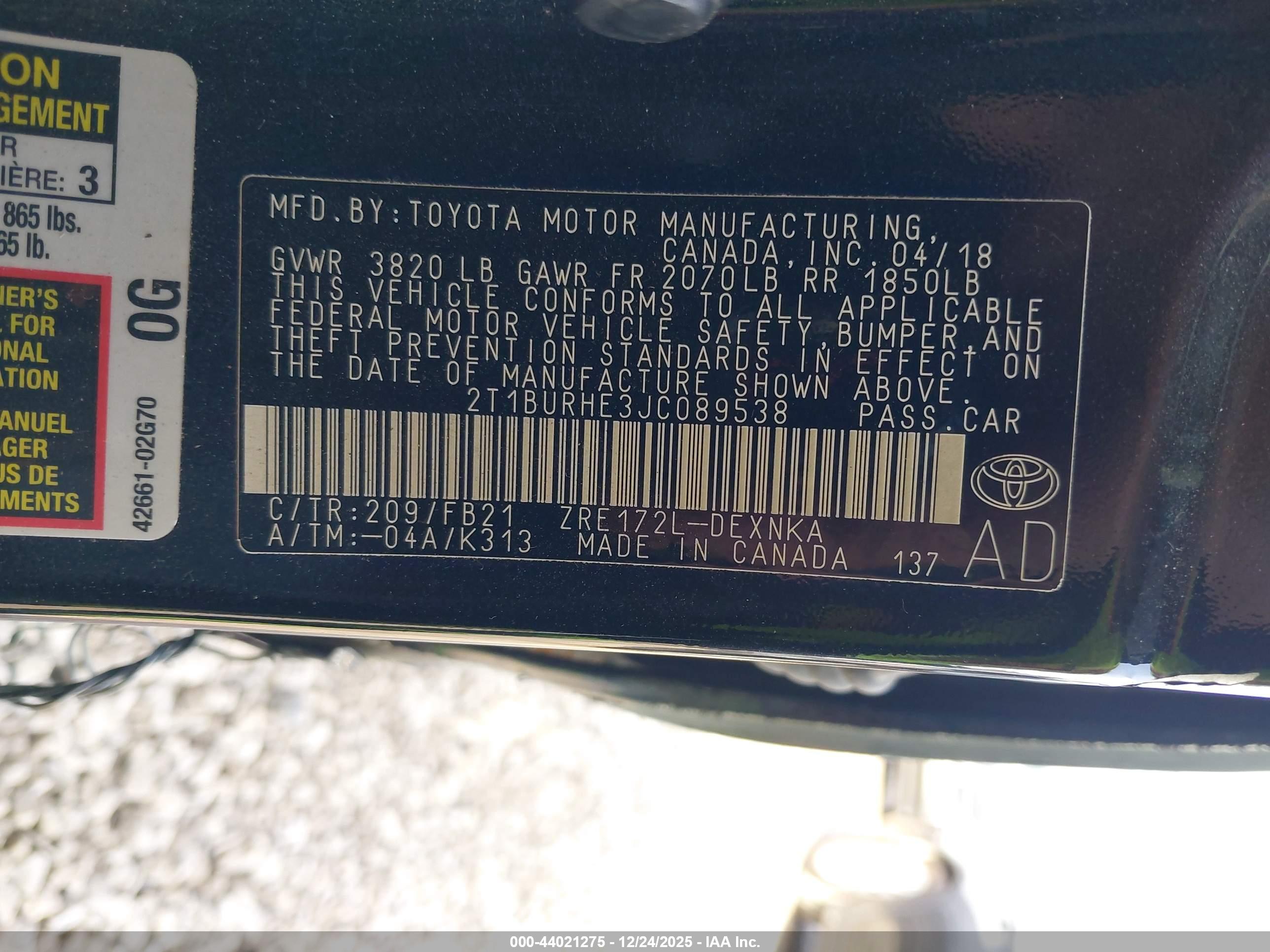 TOYOTA COROLLA image 9