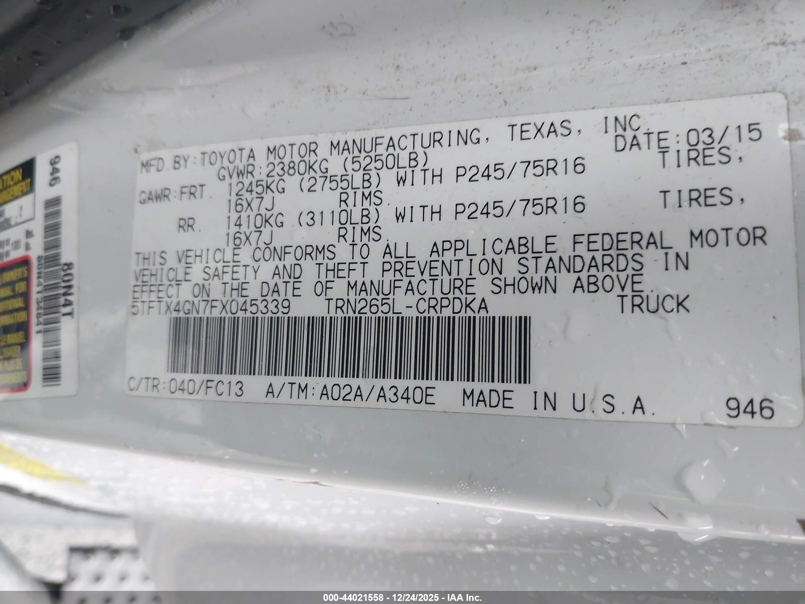 TOYOTA TACOMA image 9