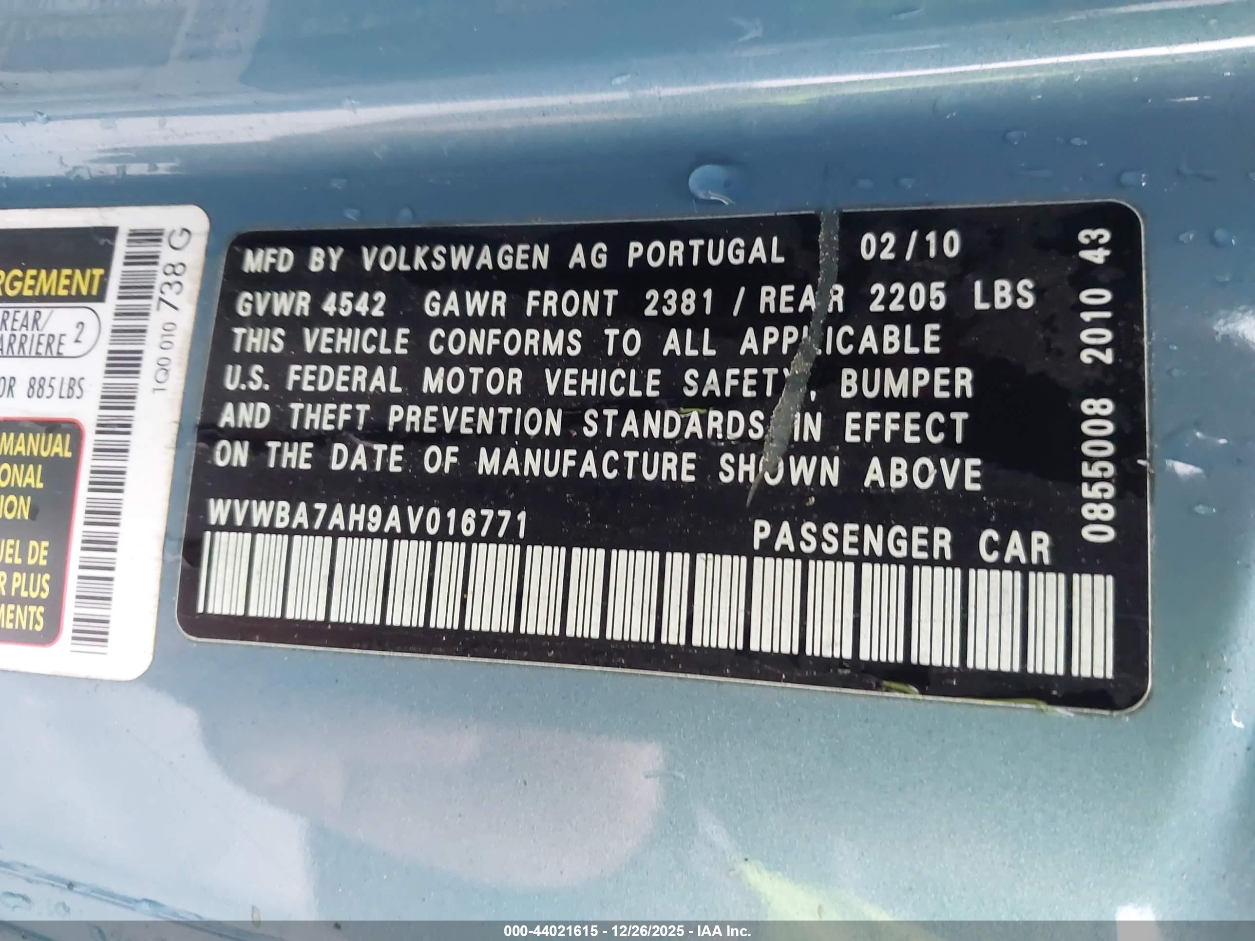 VOLKSWAGEN EOS image 9