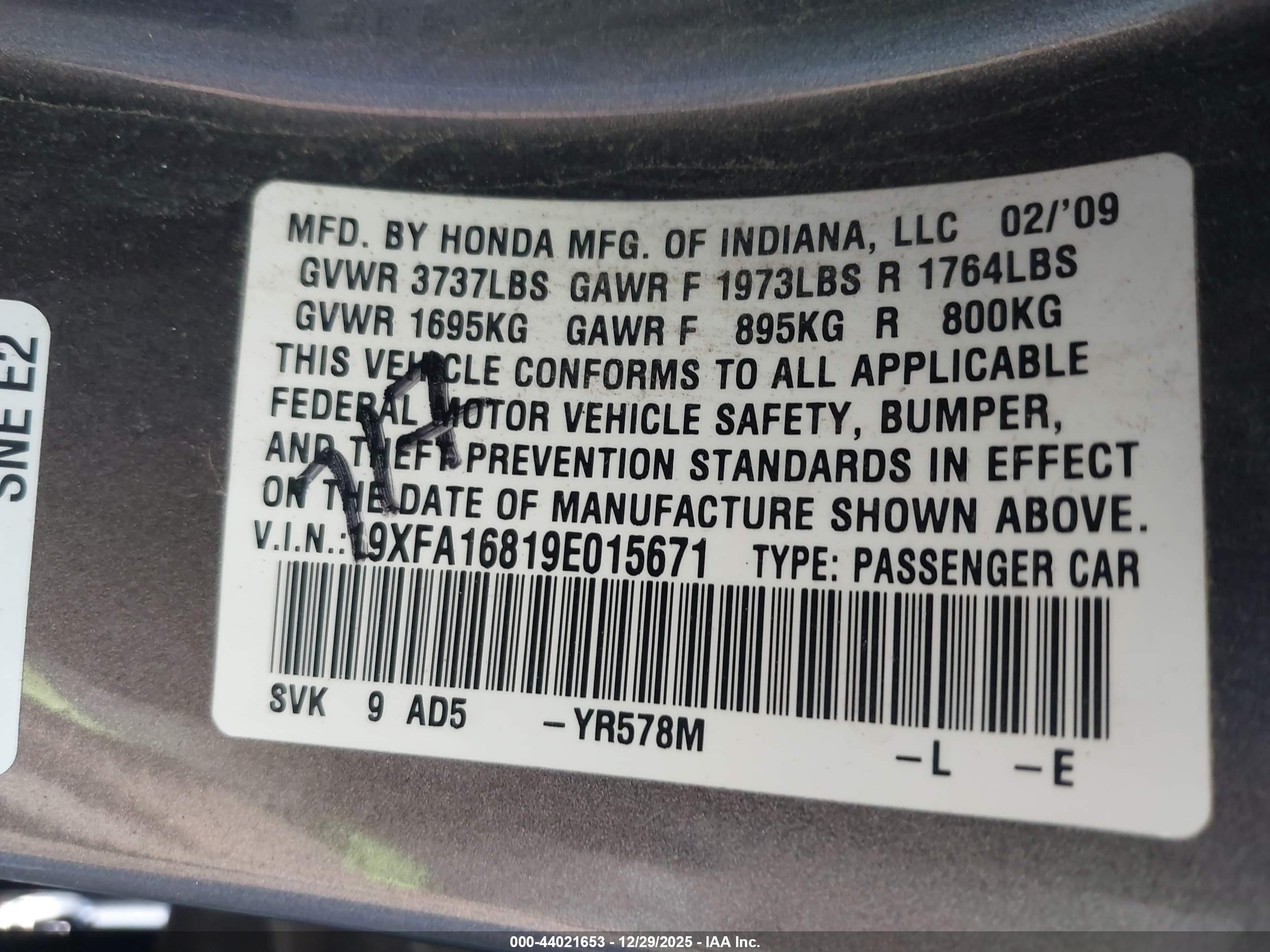 HONDA CIVIC image 9