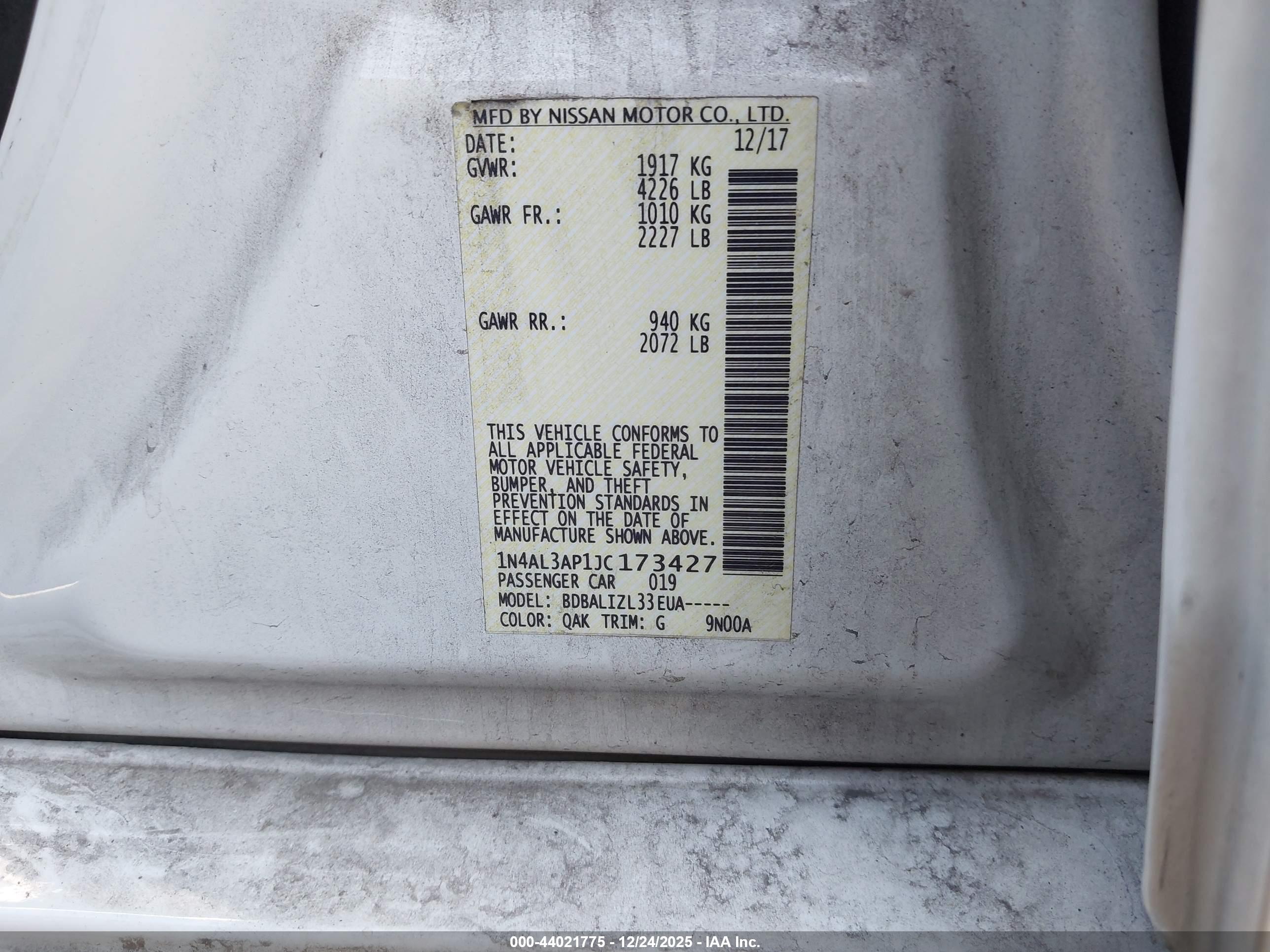 NISSAN ALTIMA image 9