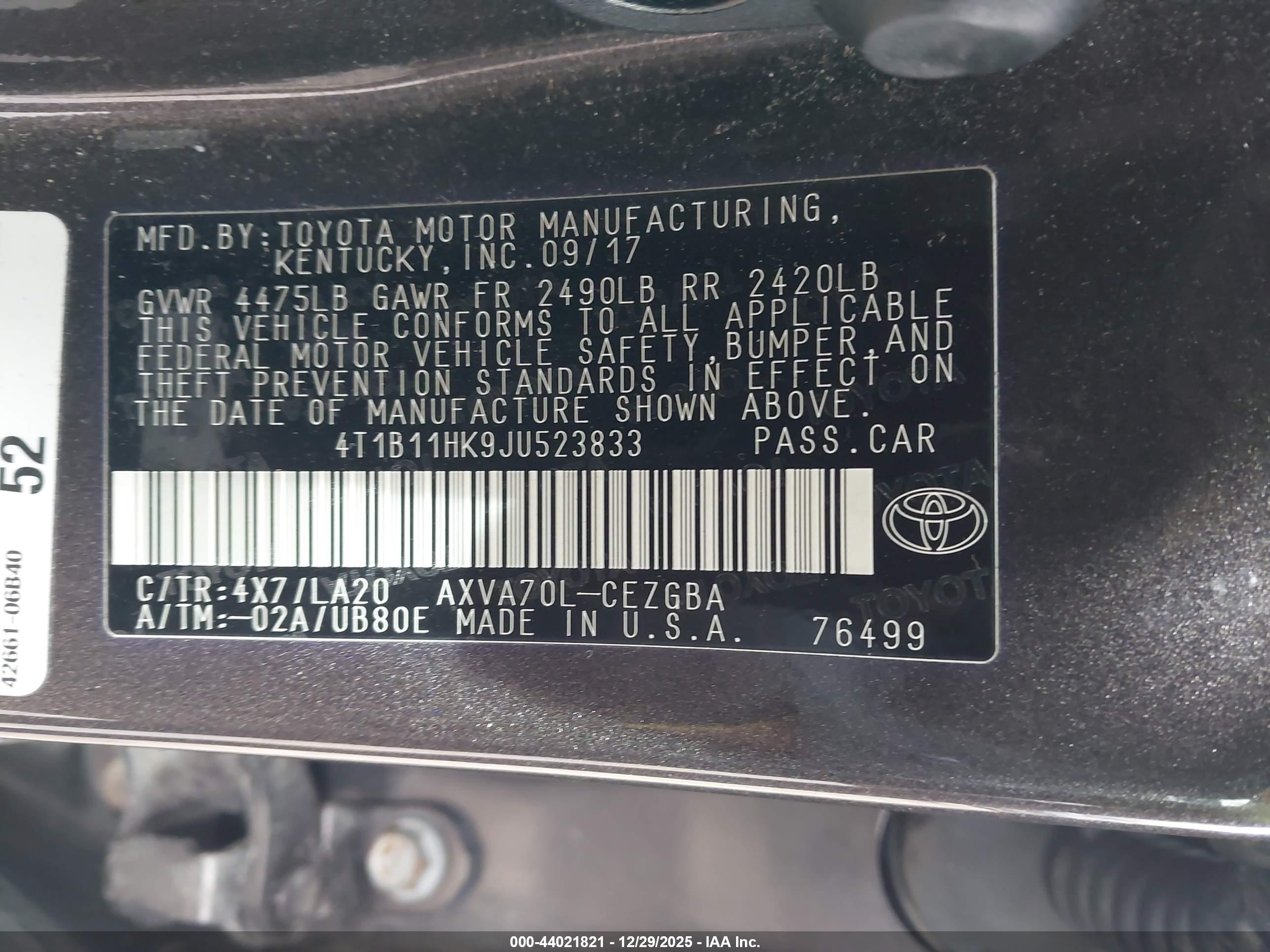 TOYOTA CAMRY image 9