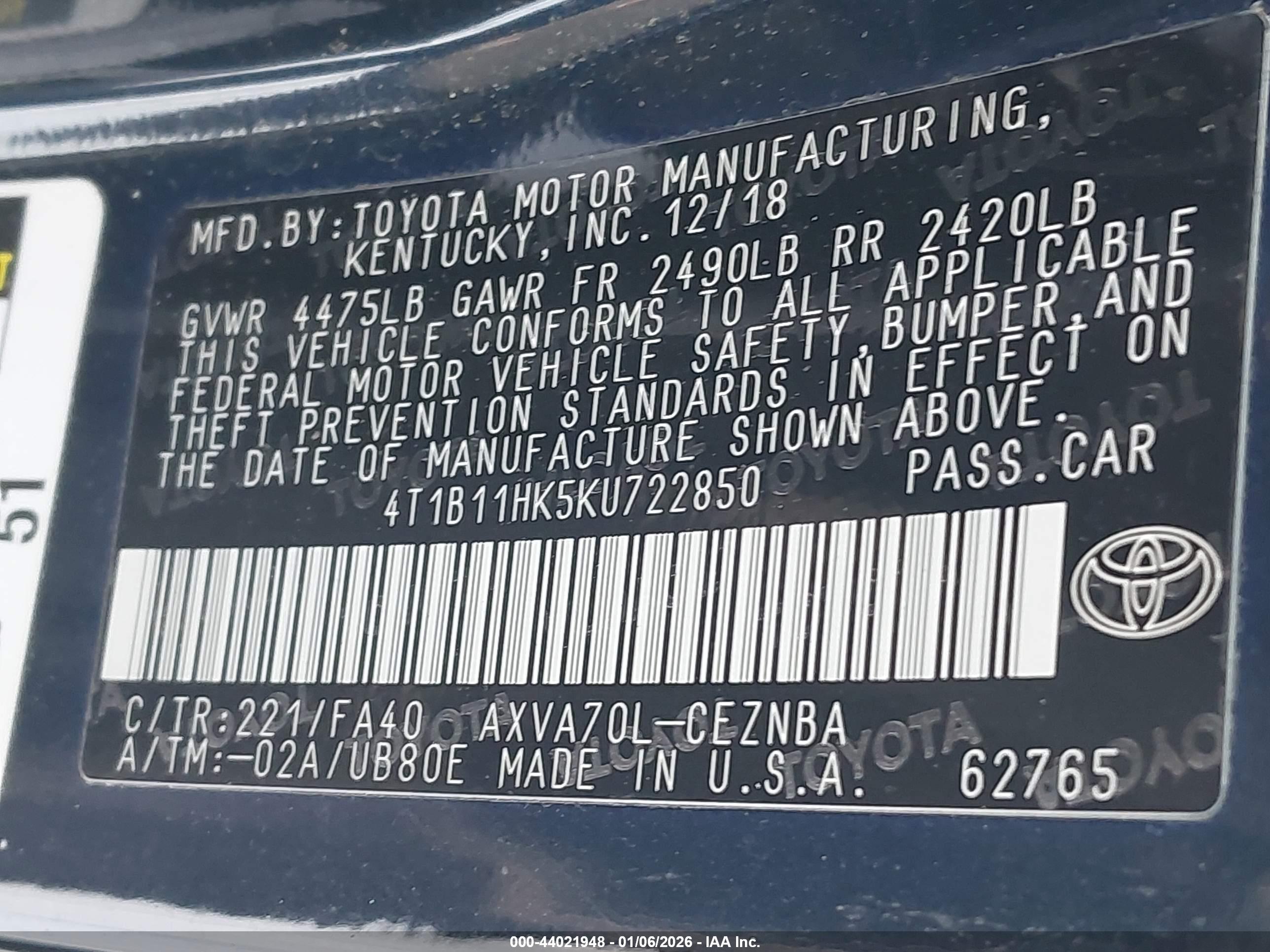 TOYOTA CAMRY image 9