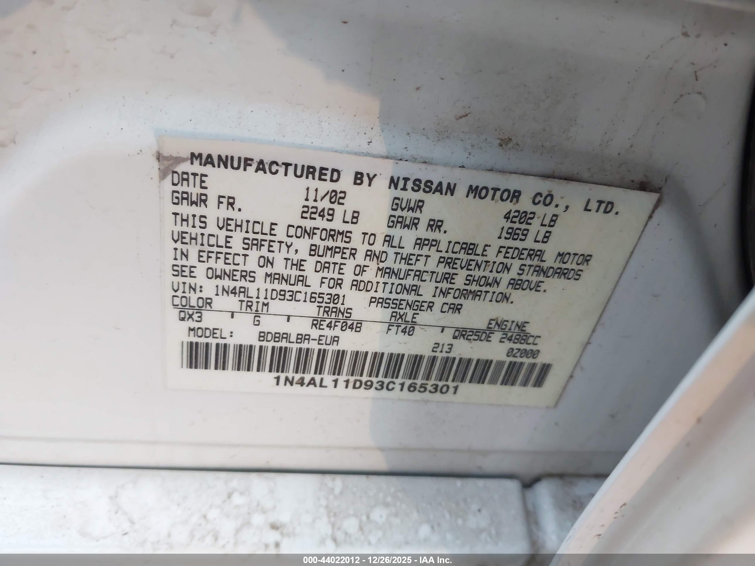 NISSAN ALTIMA image 9
