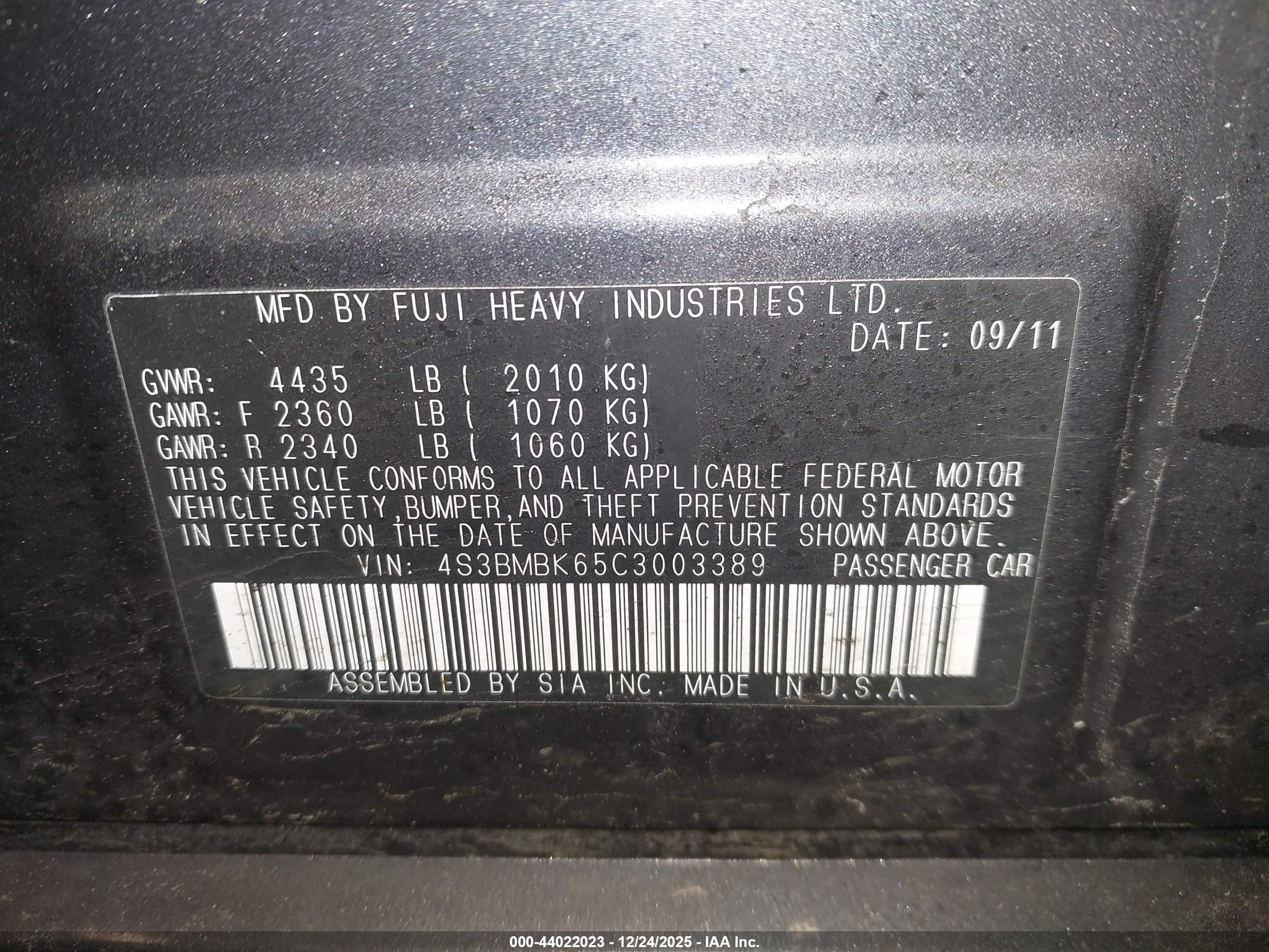 SUBARU LEGACY image 9