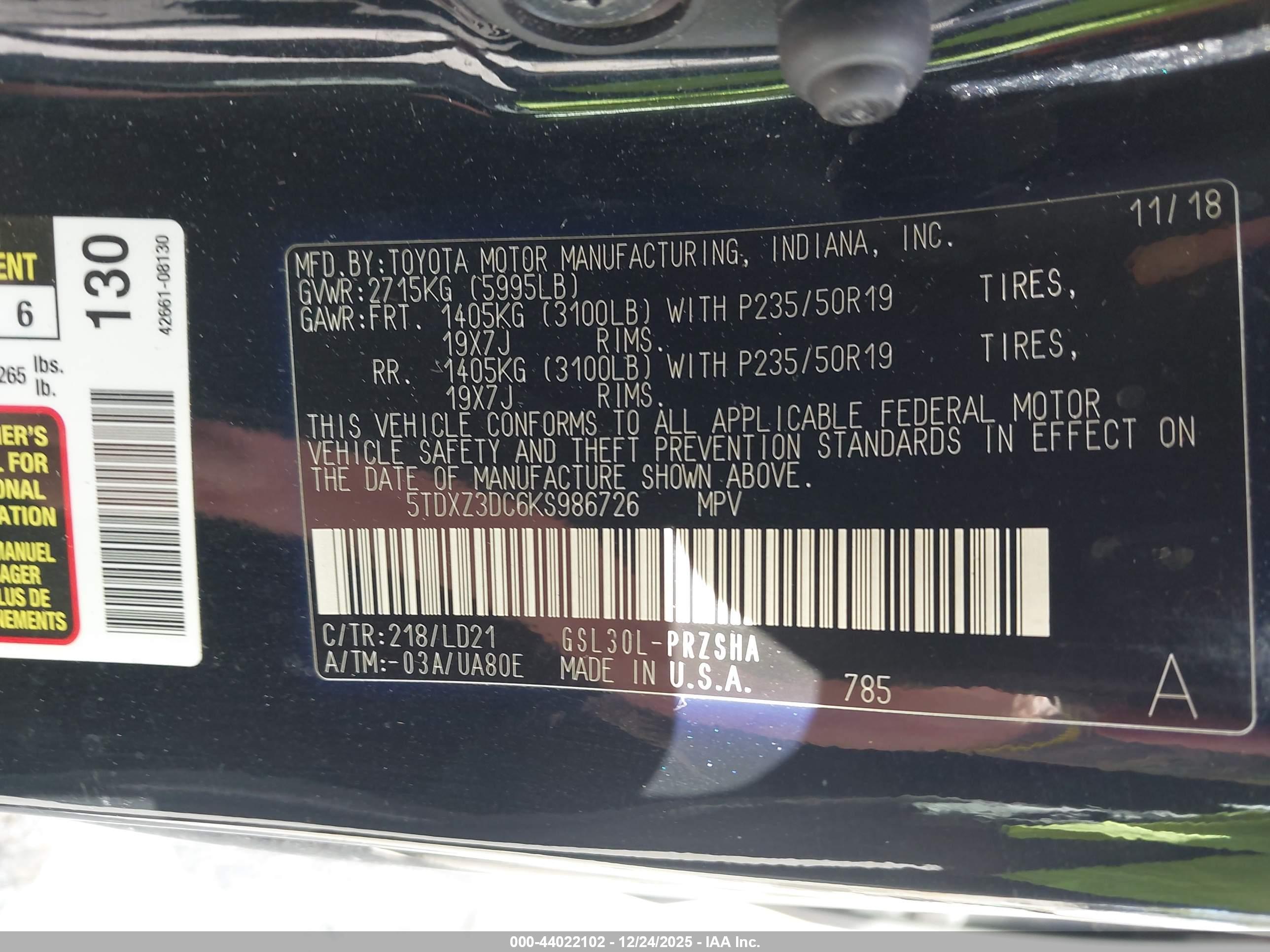 TOYOTA SIENNA image 9
