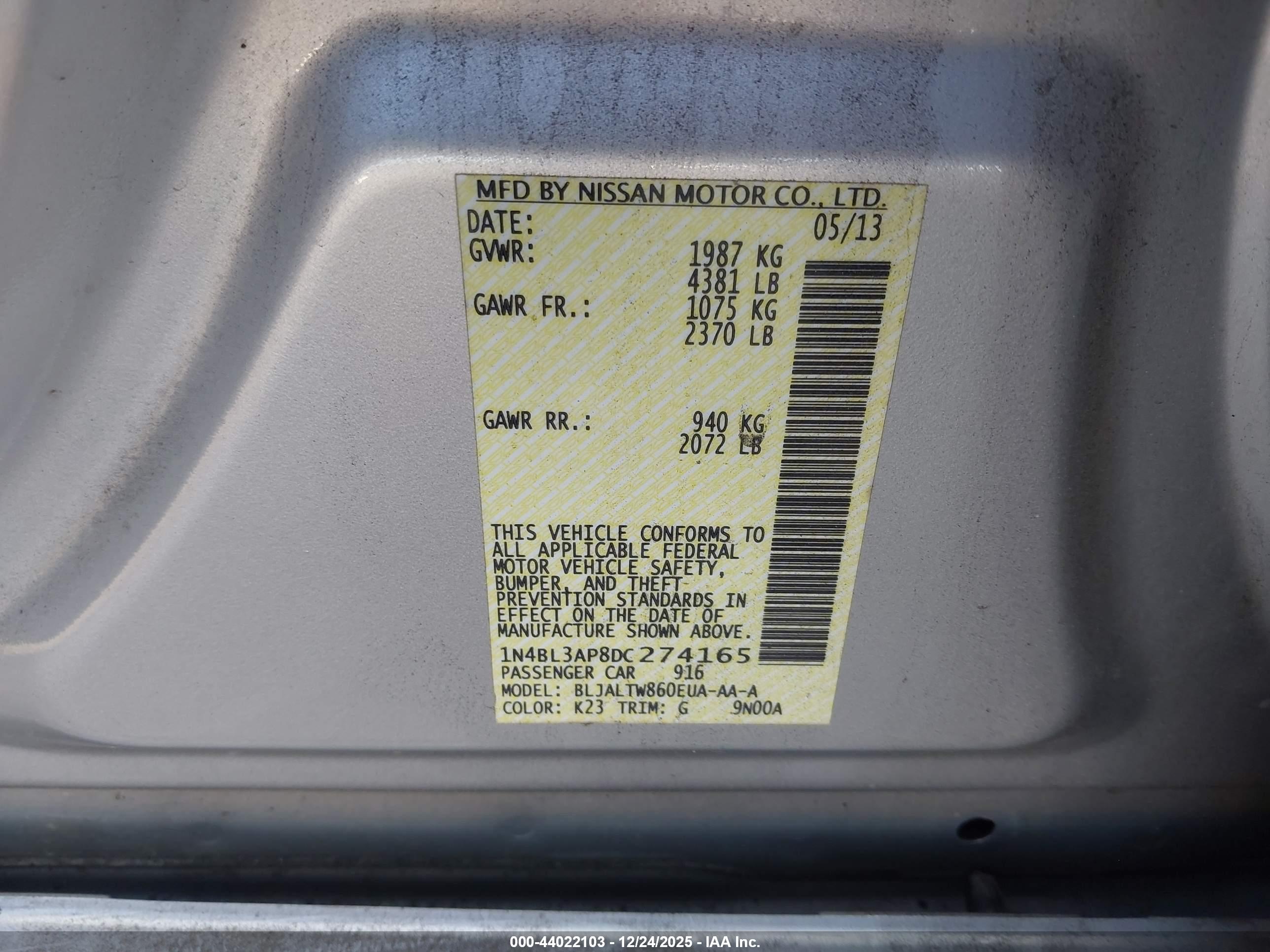 NISSAN ALTIMA image 9
