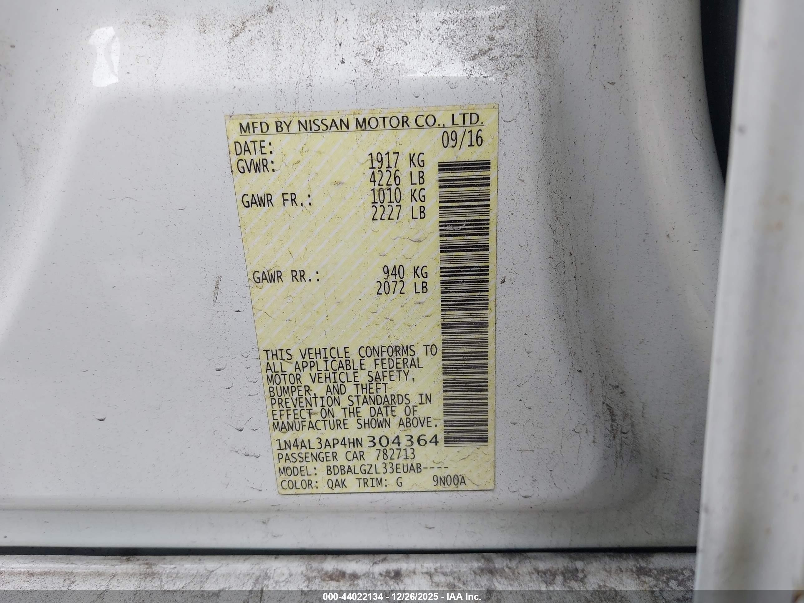 NISSAN ALTIMA image 9