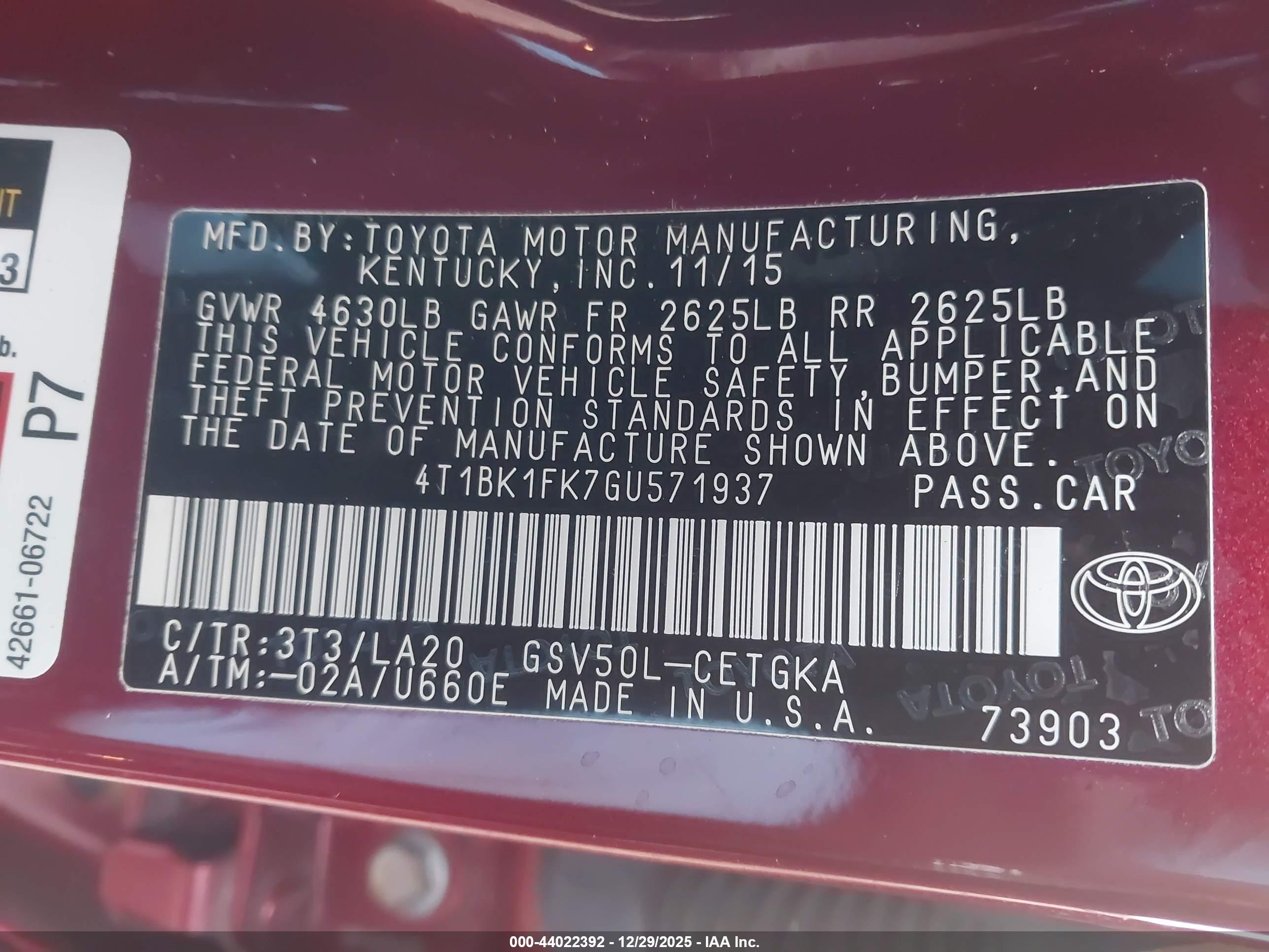 TOYOTA CAMRY image 9