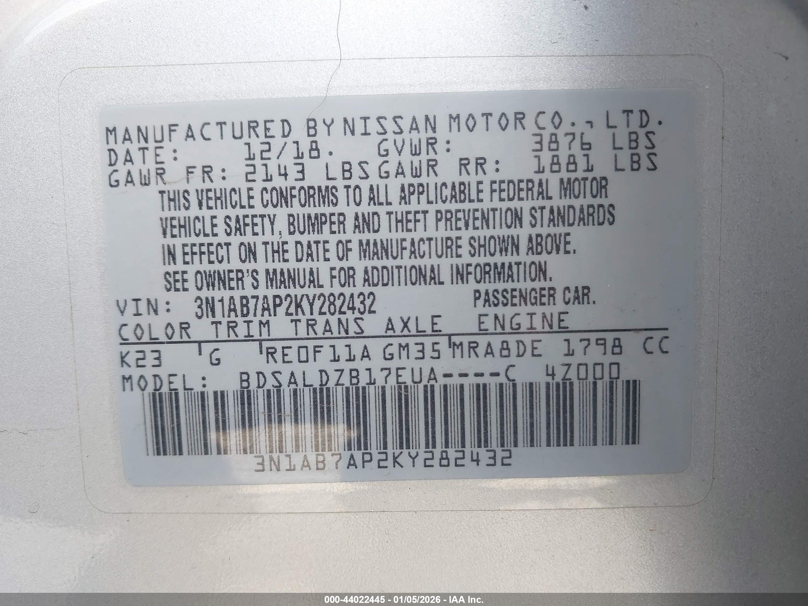 NISSAN SENTRA image 9