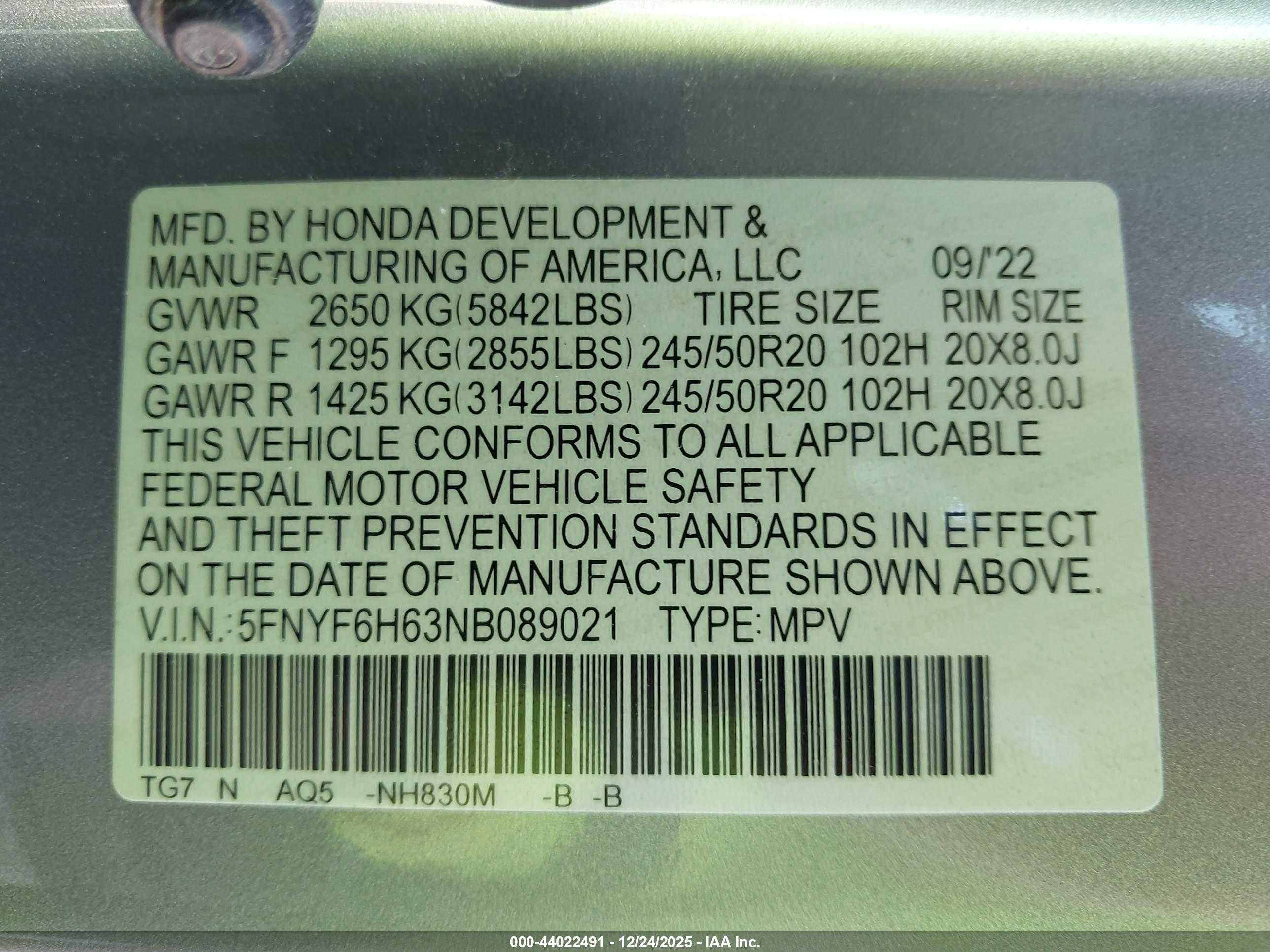 HONDA PILOT image 9