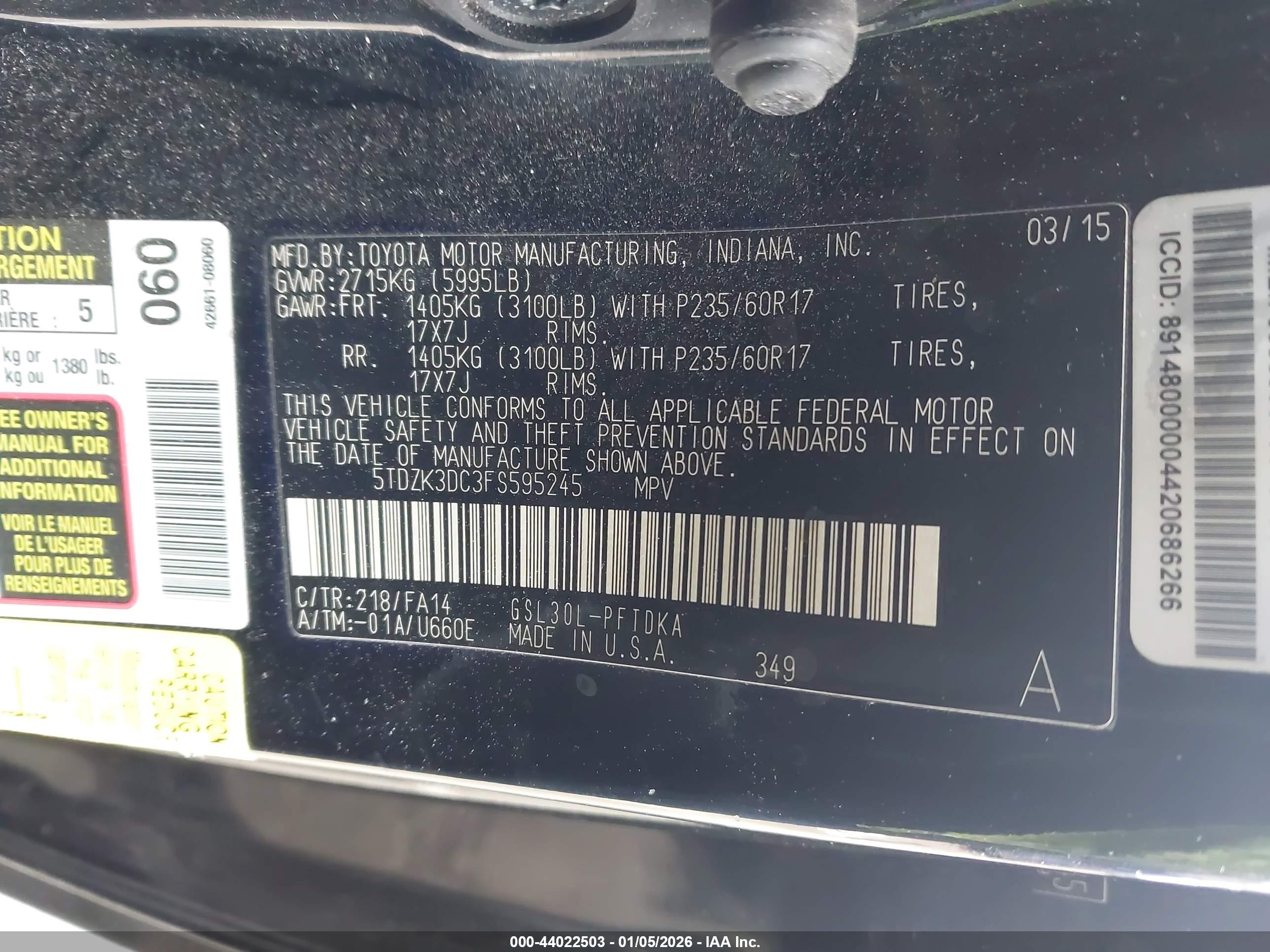 TOYOTA SIENNA image 9