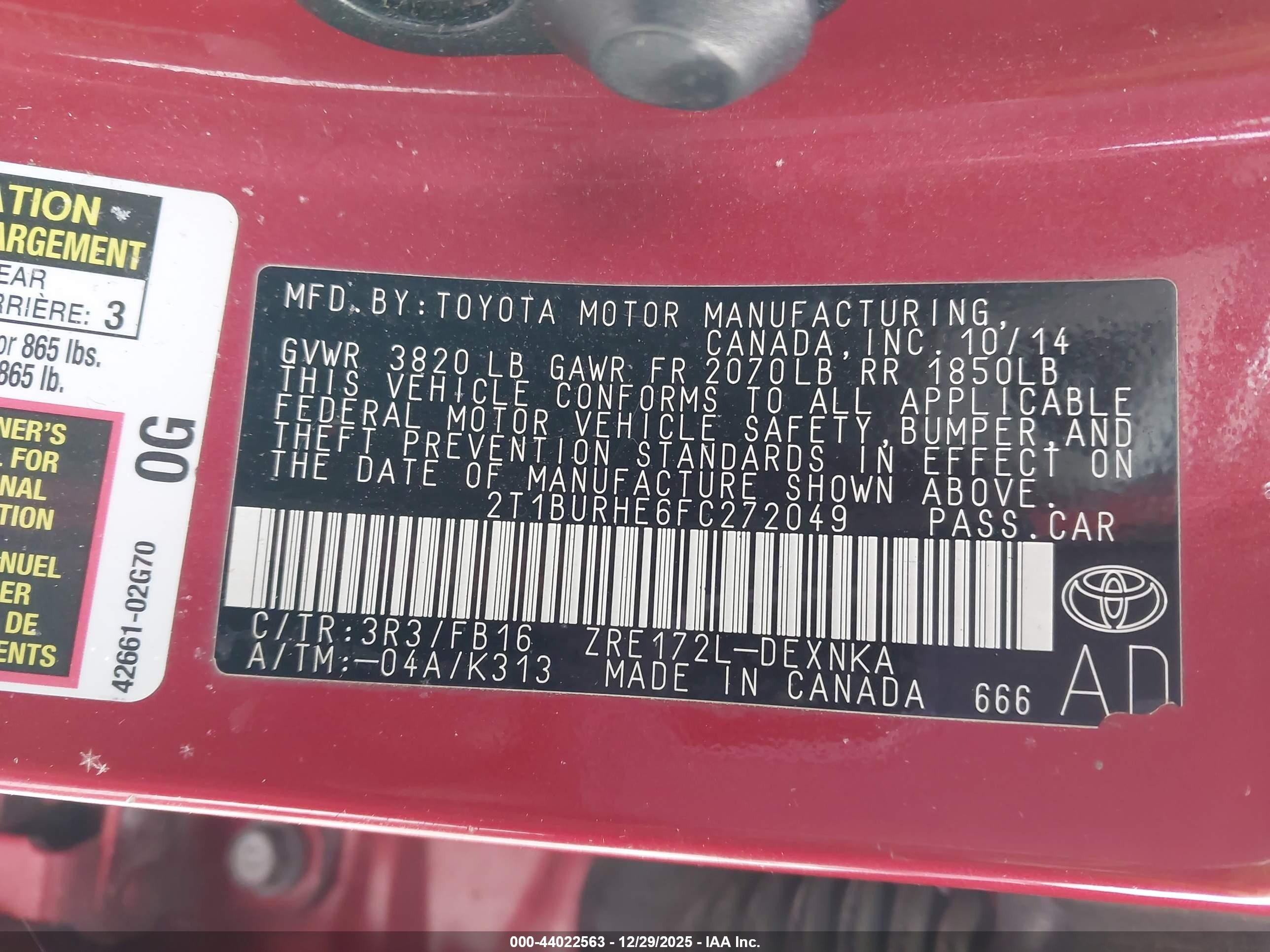 TOYOTA COROLLA image 9